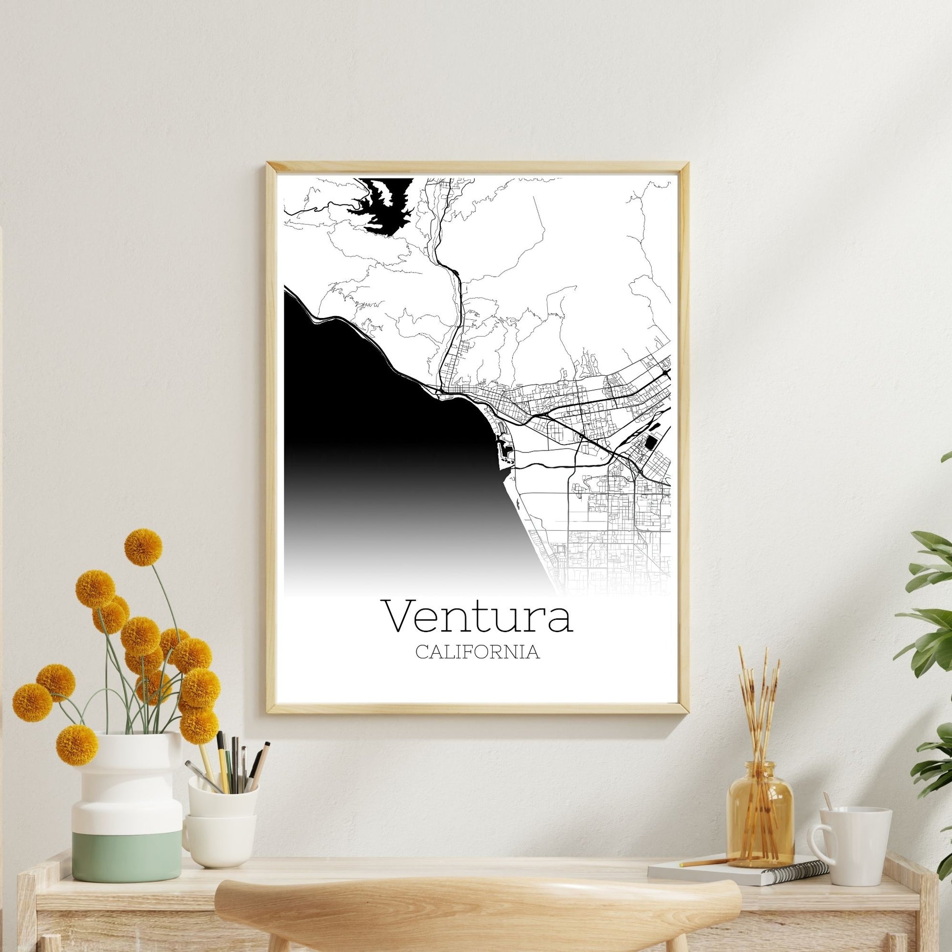 Ventura California City Map Poster - GroovyGrove