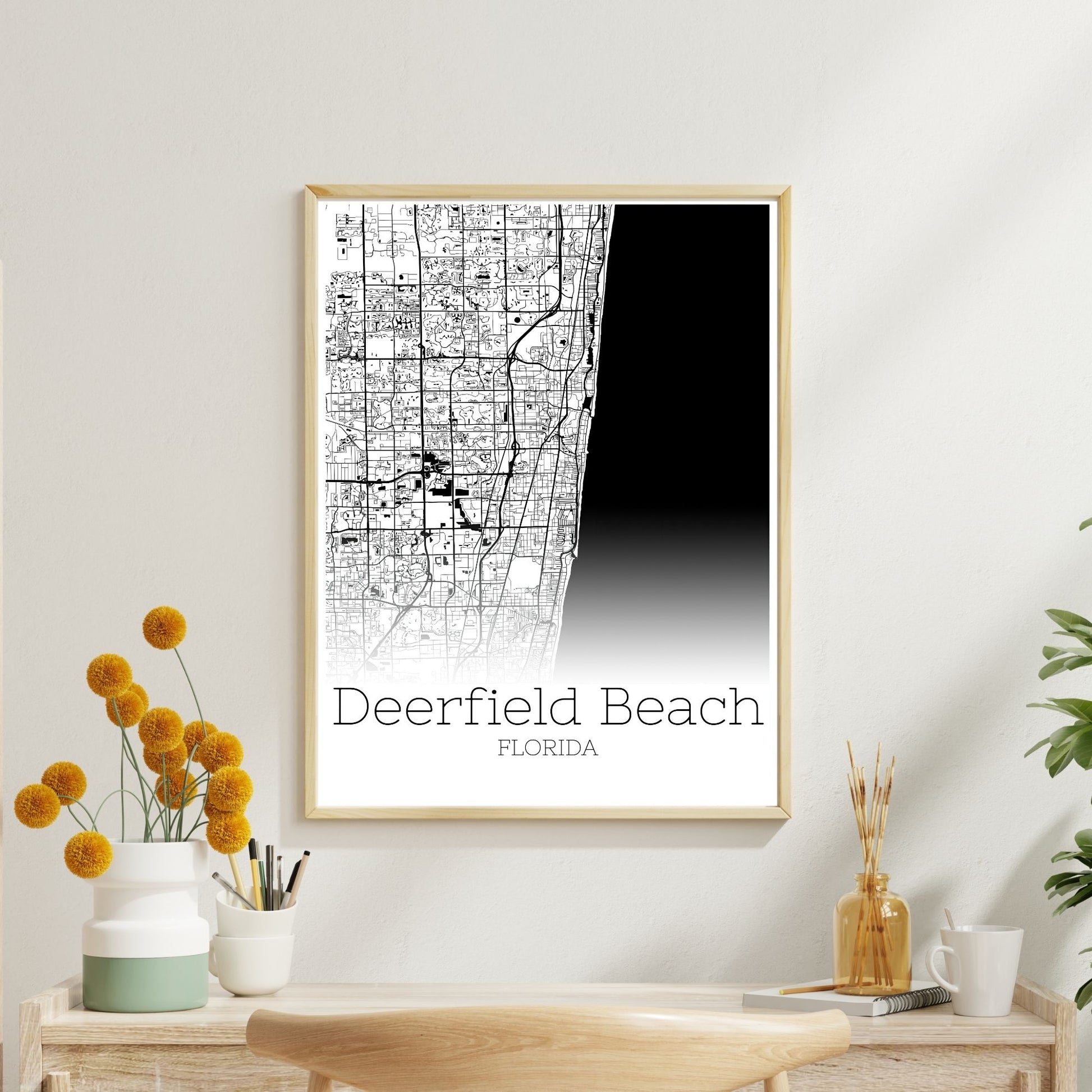 Deerfield Beach Florida City Map Poster - GroovyGrove