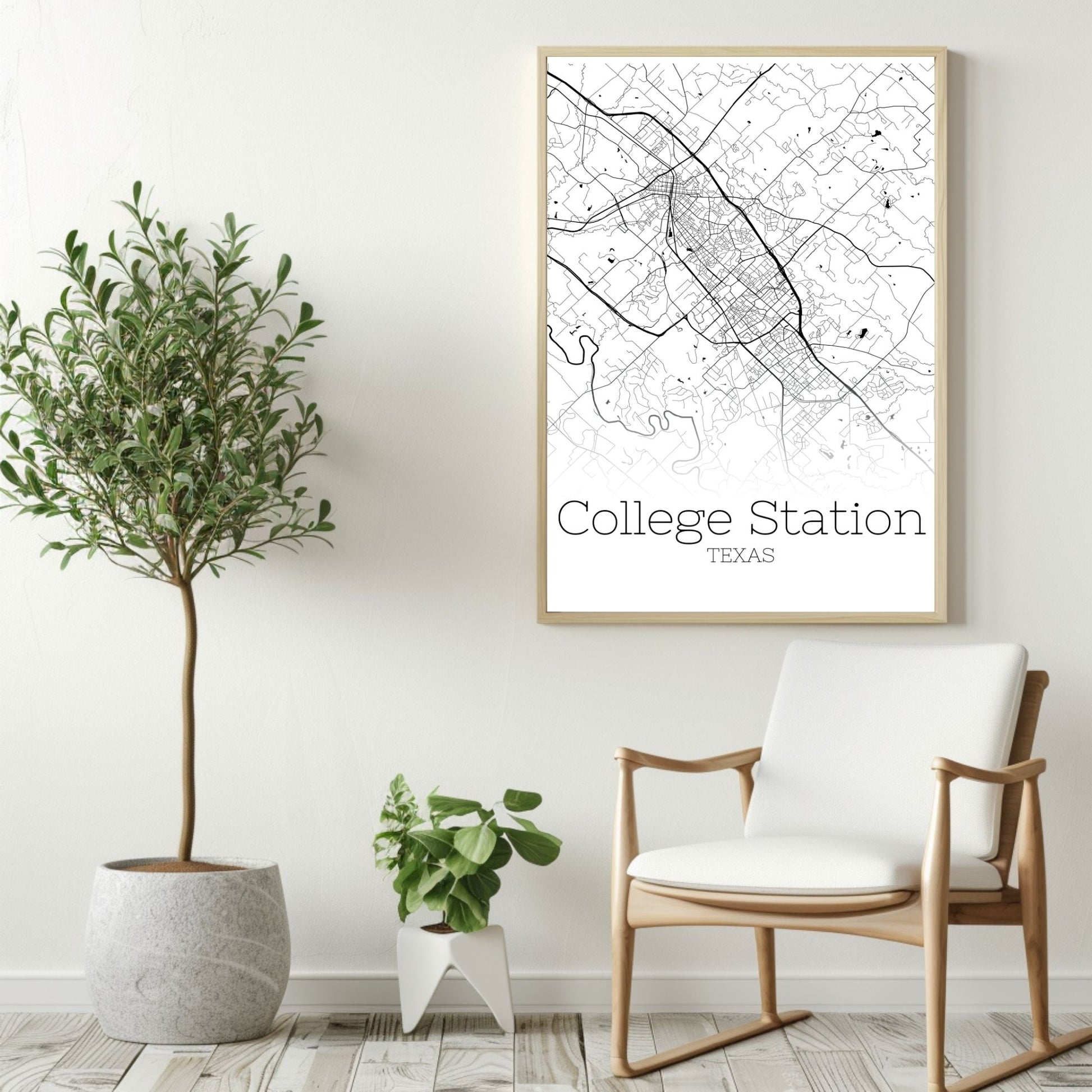 College Station Texas City Map Poster - GroovyGrove