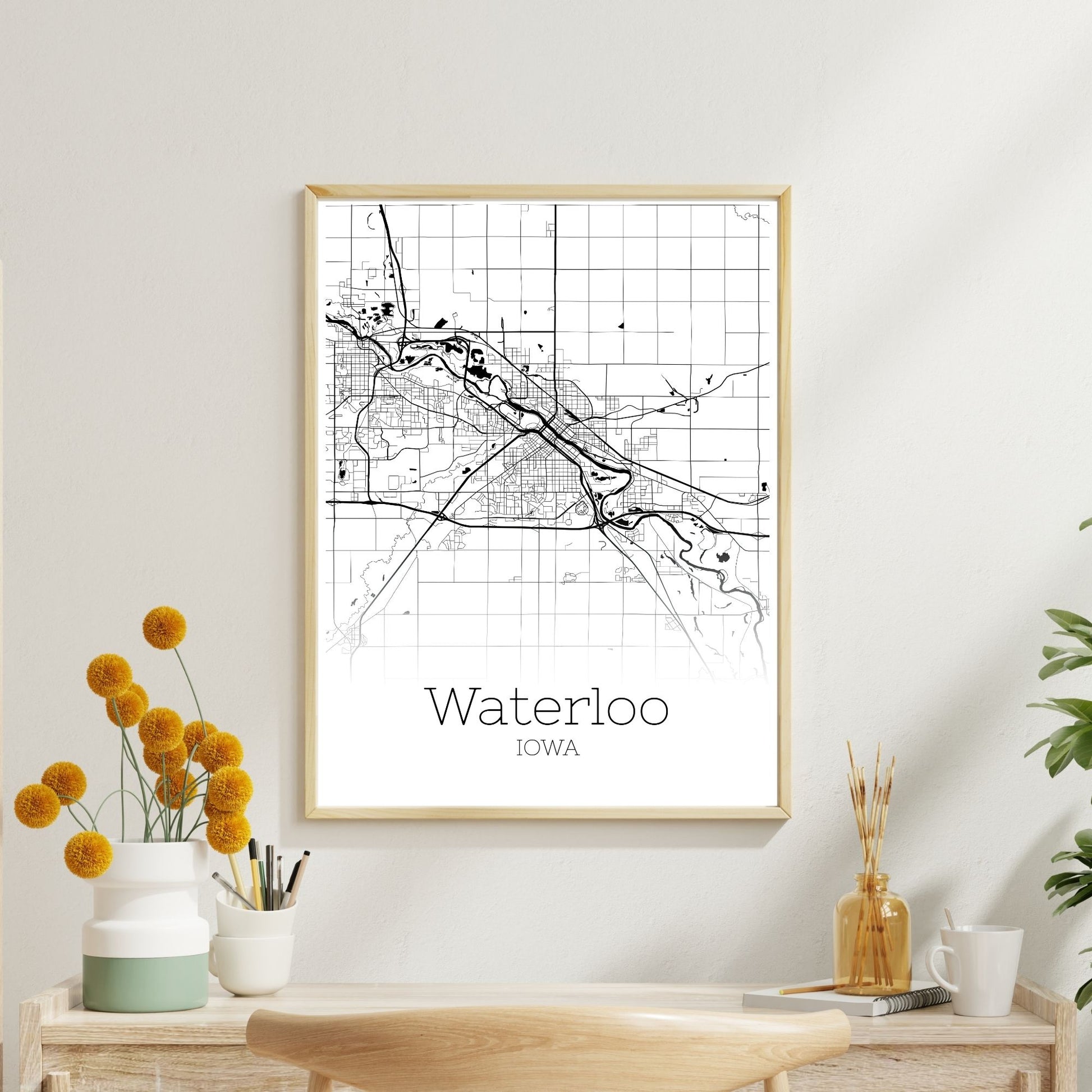 Waterloo Iowa City Map Poster - GroovyGrove