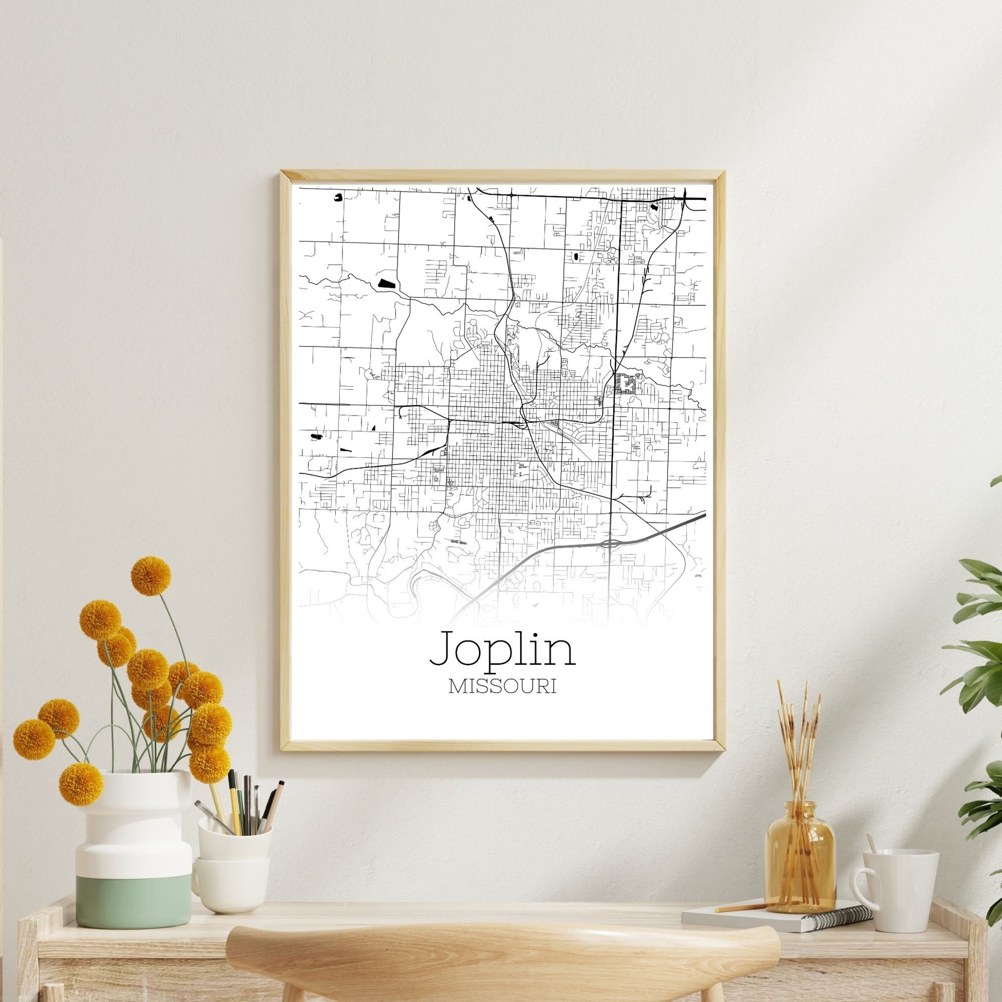 Joplin Missouri City Map Poster - GroovyGrove