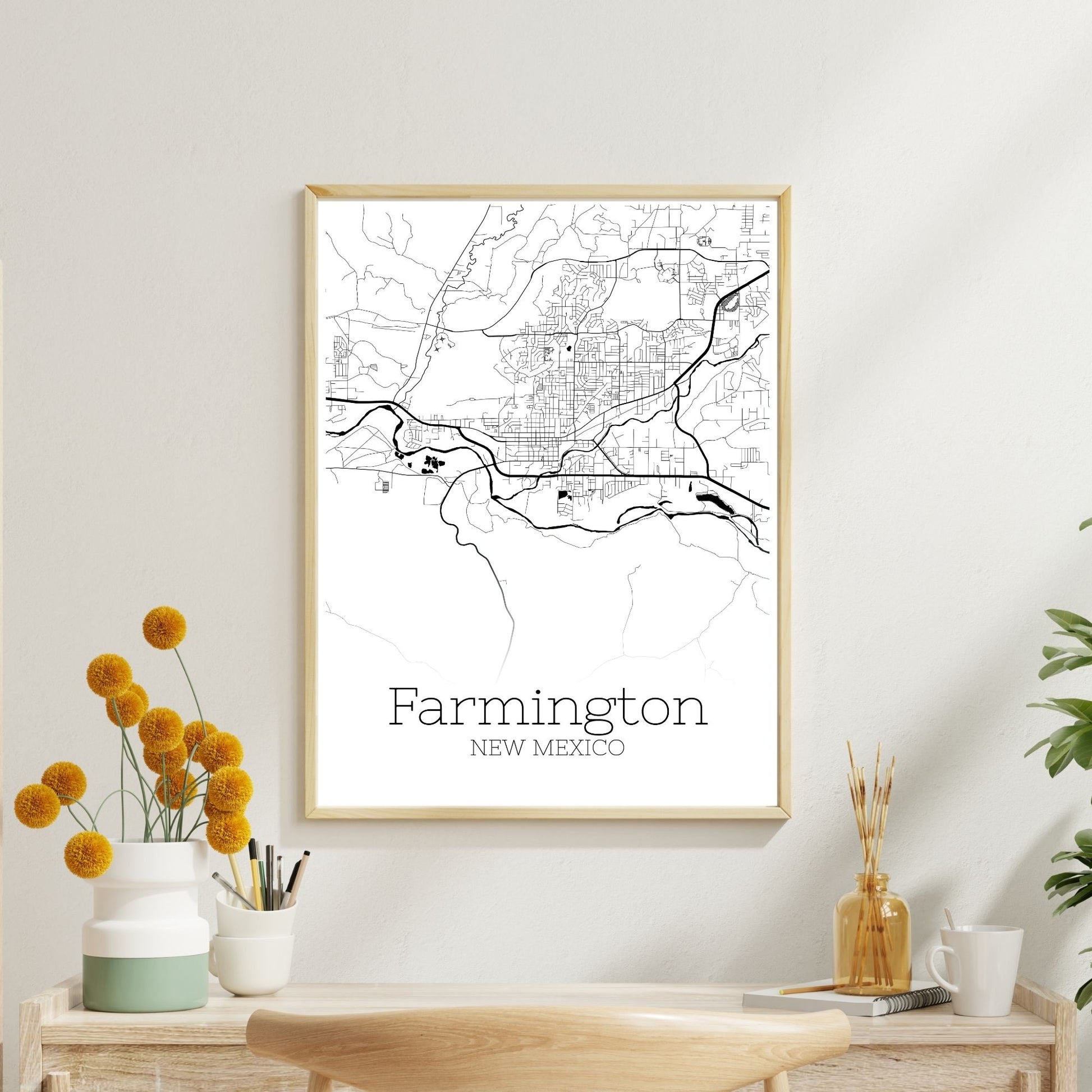 Farmington New Mexico City Map Poster - GroovyGrove