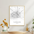 Lubbock Texas City Map Poster - GroovyGrove