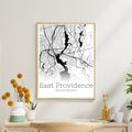 East Providence Rhode Island City Map Poster - GroovyGrove