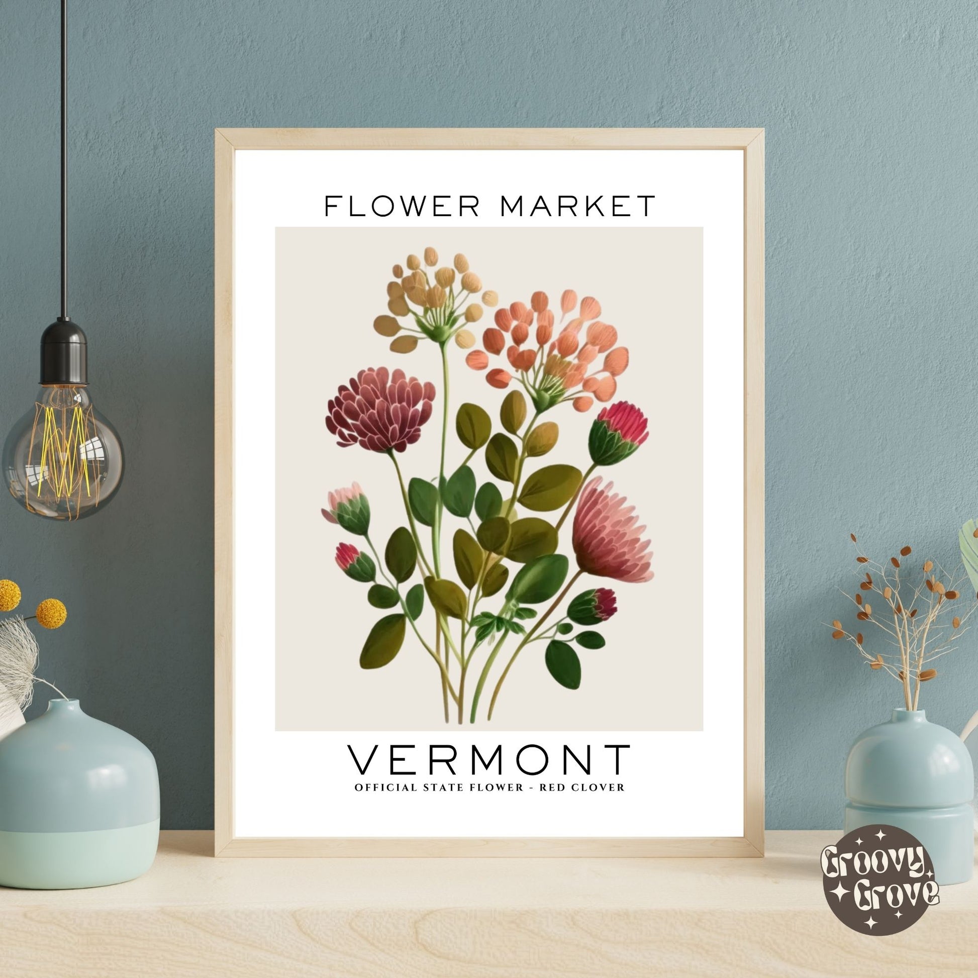 Vermont Flower Market Poster - GroovyGrove