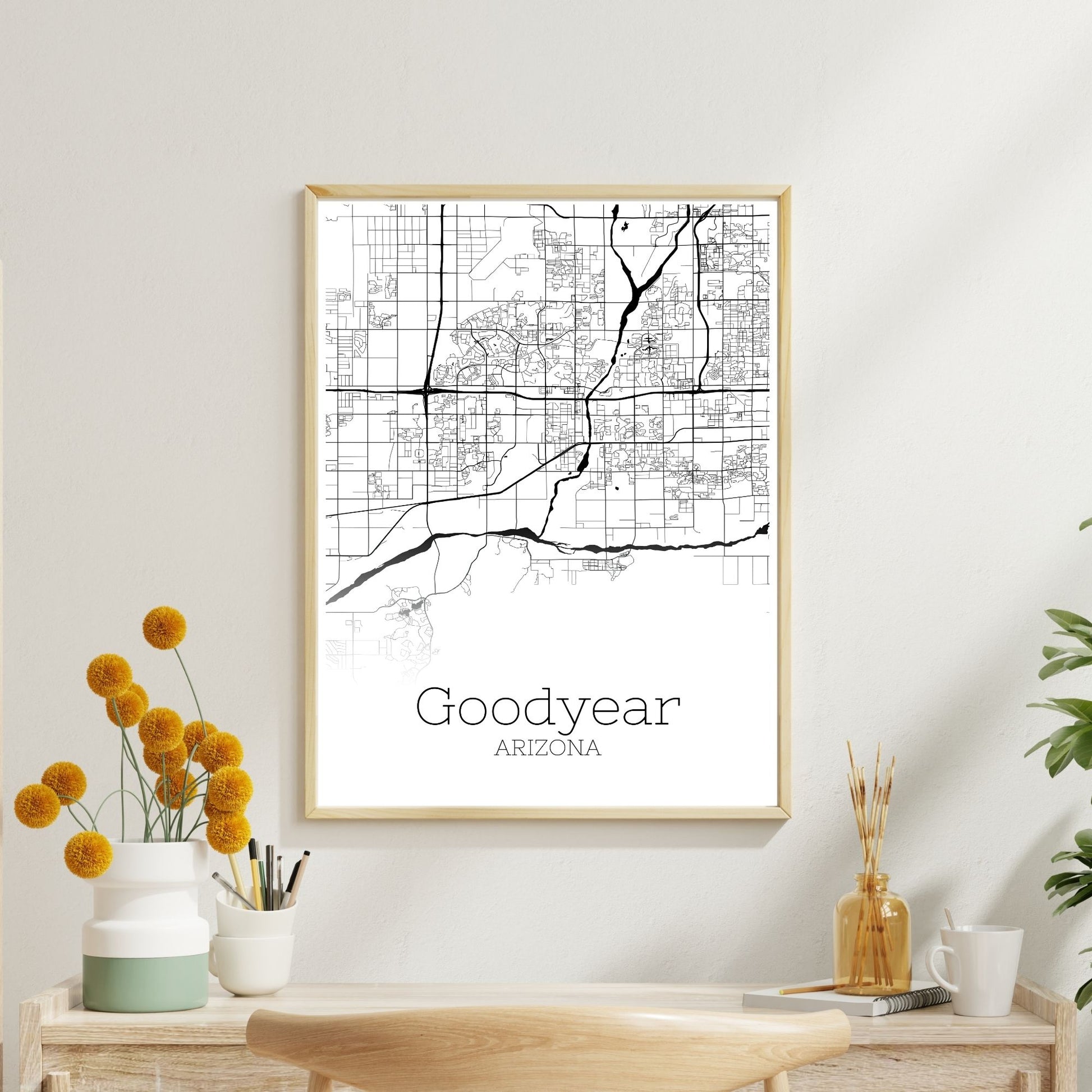 Goodyear Arizona City Map Poster - GroovyGrove