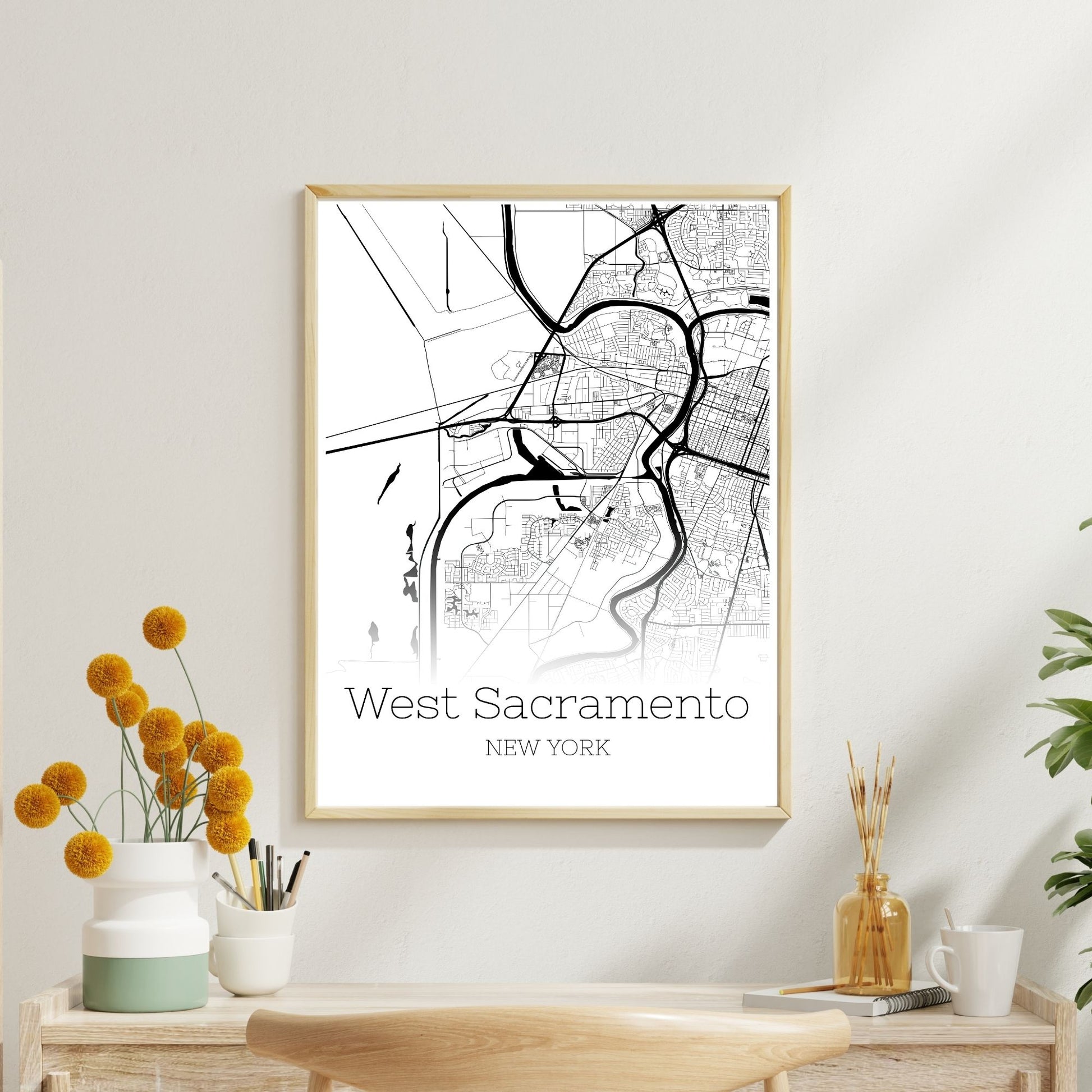 West Sacramento California City Map Poster - GroovyGrove