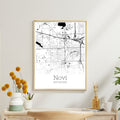 Novi Michigan City Map Poster - GroovyGrove