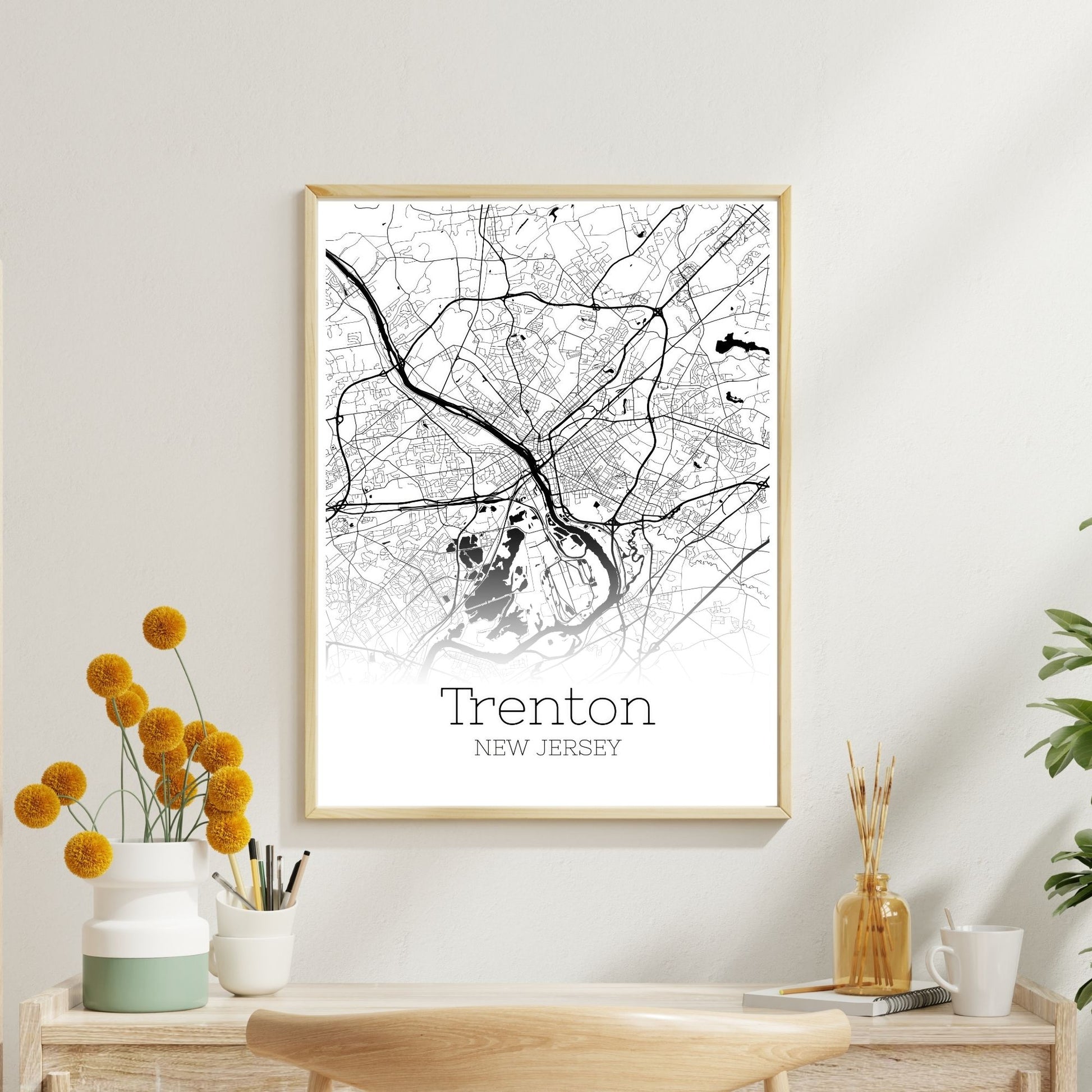 Trenton New Jersey City Map Poster - GroovyGrove