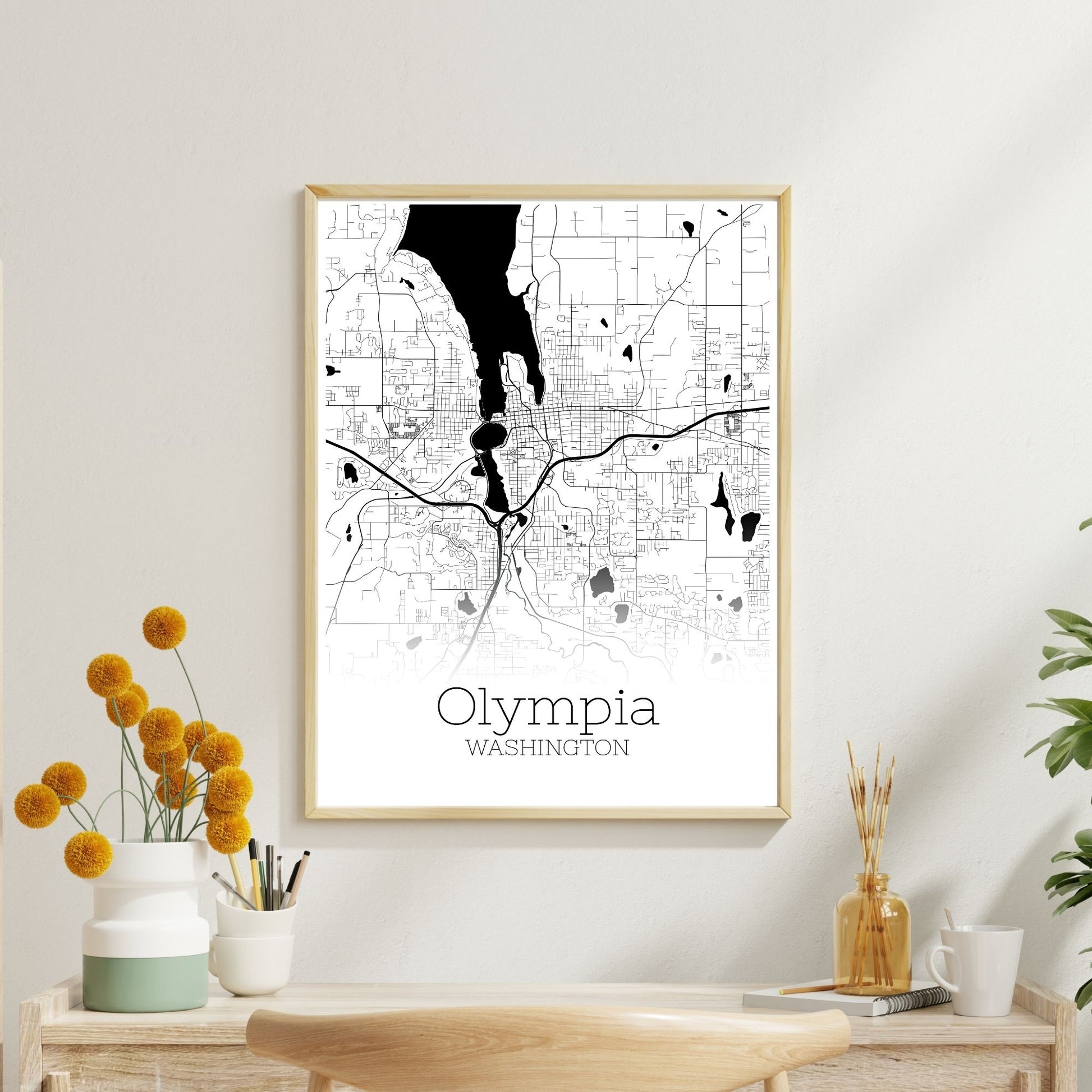 Olympia Washington City Map Poster - GroovyGrove