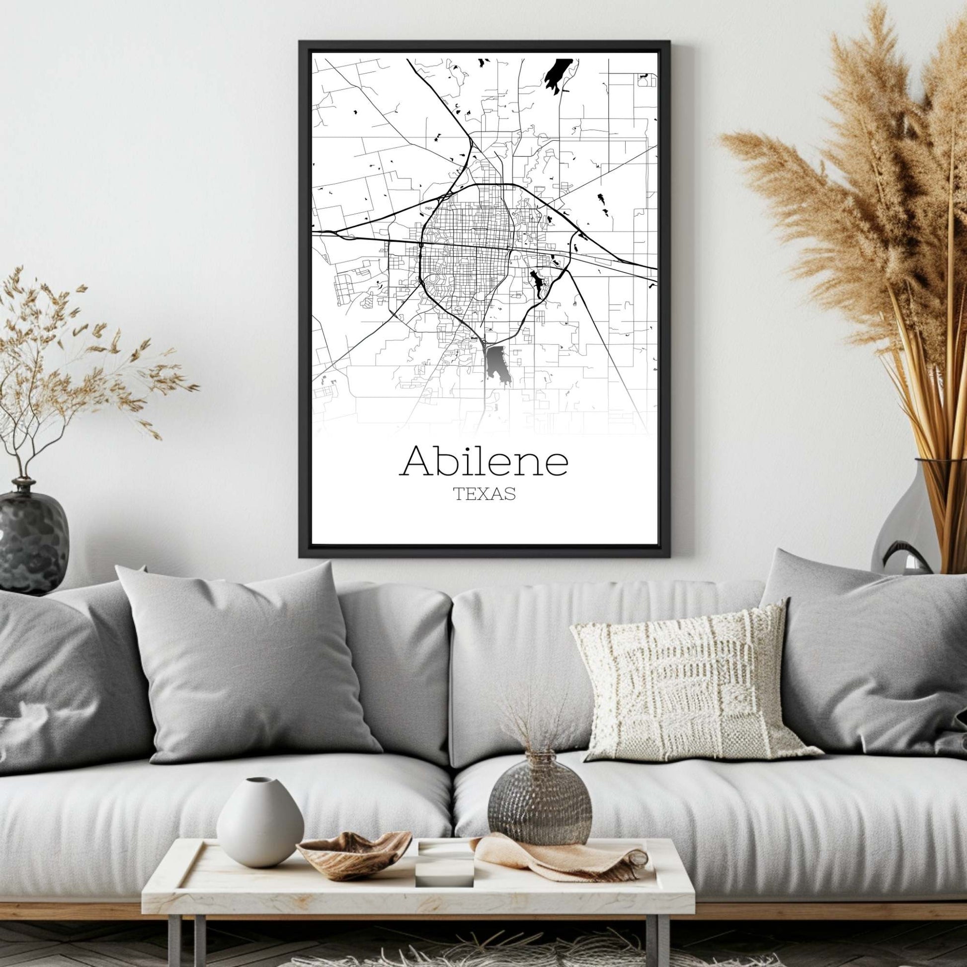 Abilene Texas City Map Poster - GroovyGrove