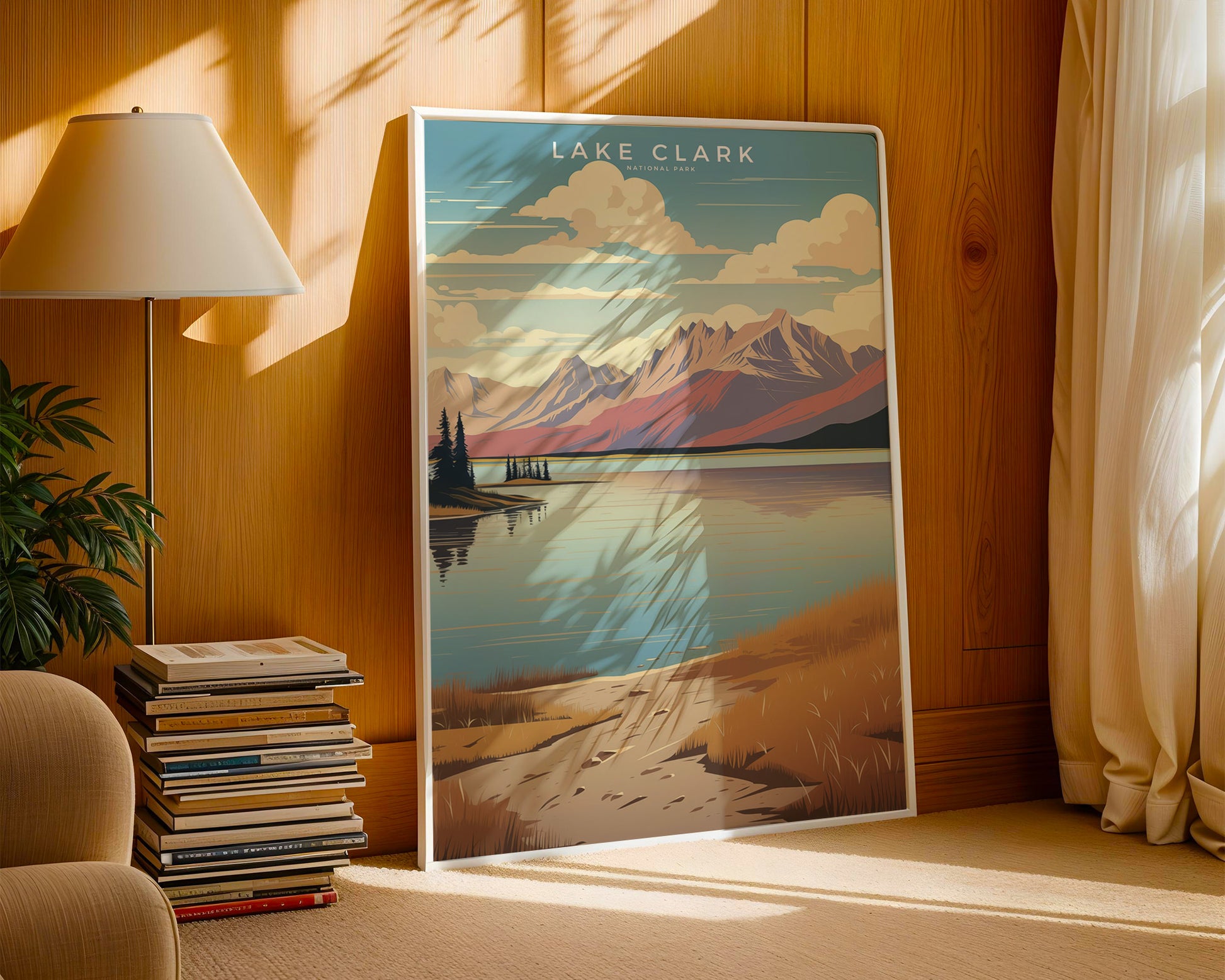 Lake Clark National Park Retro Poster - GroovyGrove