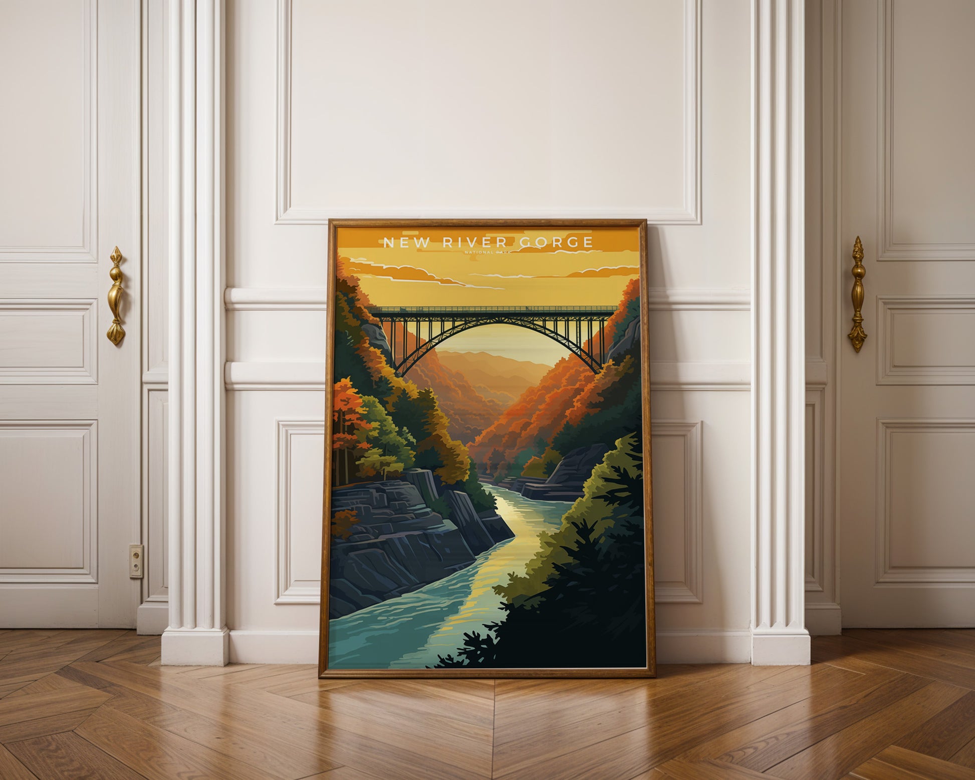 New River Gorge National Park Retro Poster - GroovyGrove