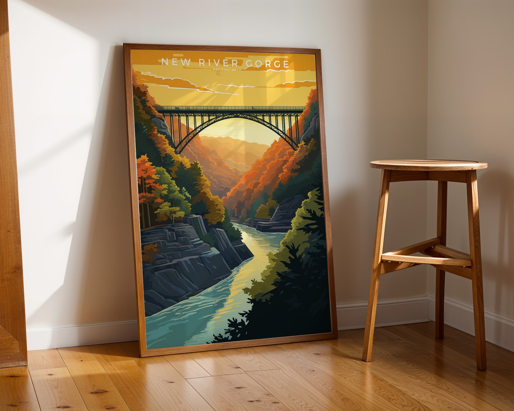 New River Gorge National Park Retro Poster - GroovyGrove