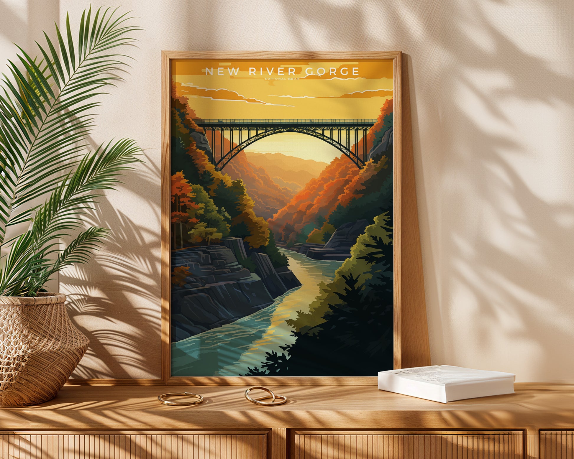 New River Gorge National Park Retro Poster - GroovyGrove