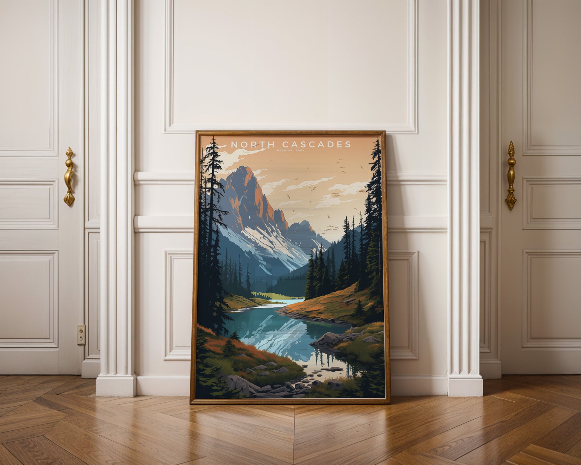 North Cascades National Park Retro Poster - GroovyGrove