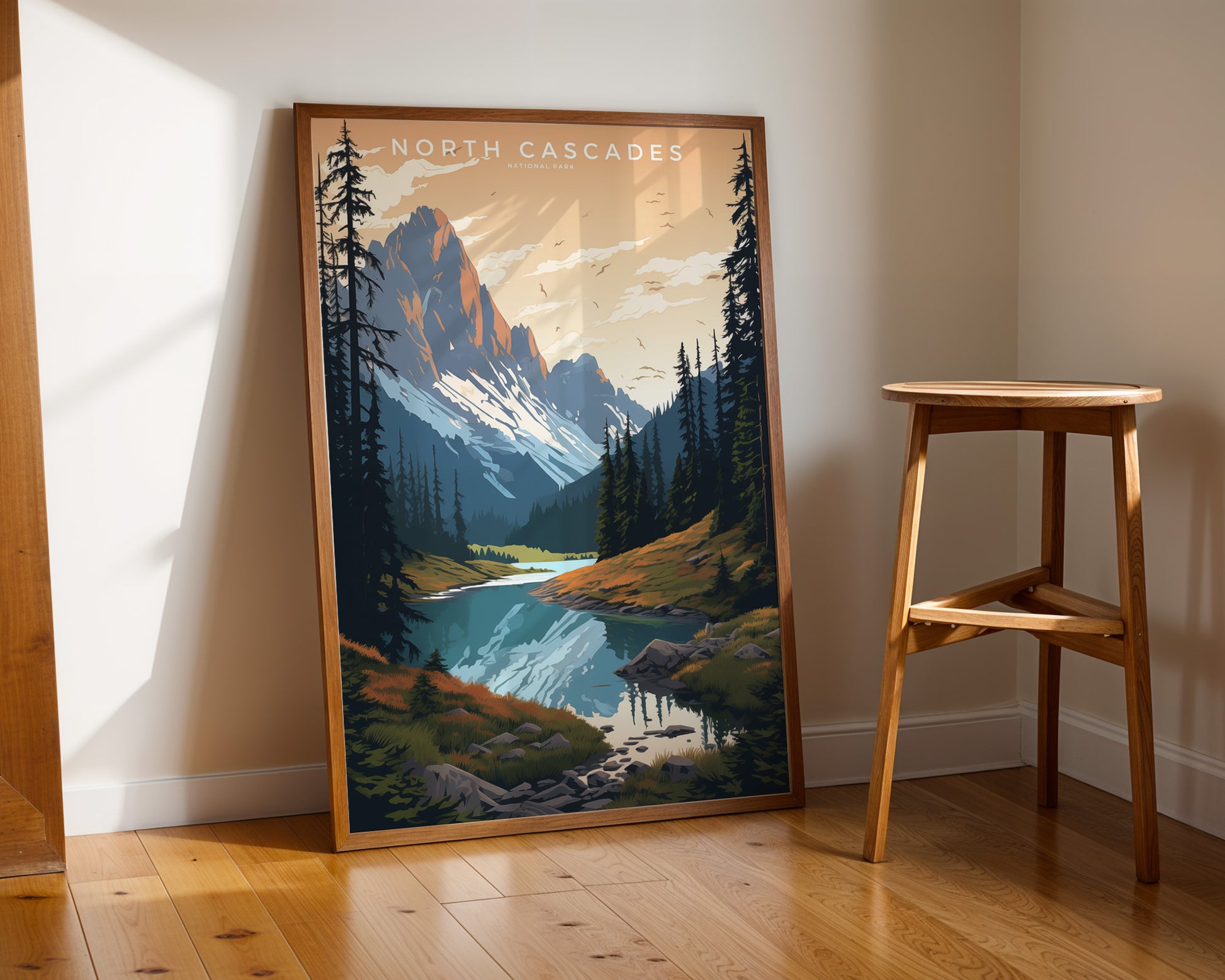 North Cascades National Park Retro Poster - GroovyGrove