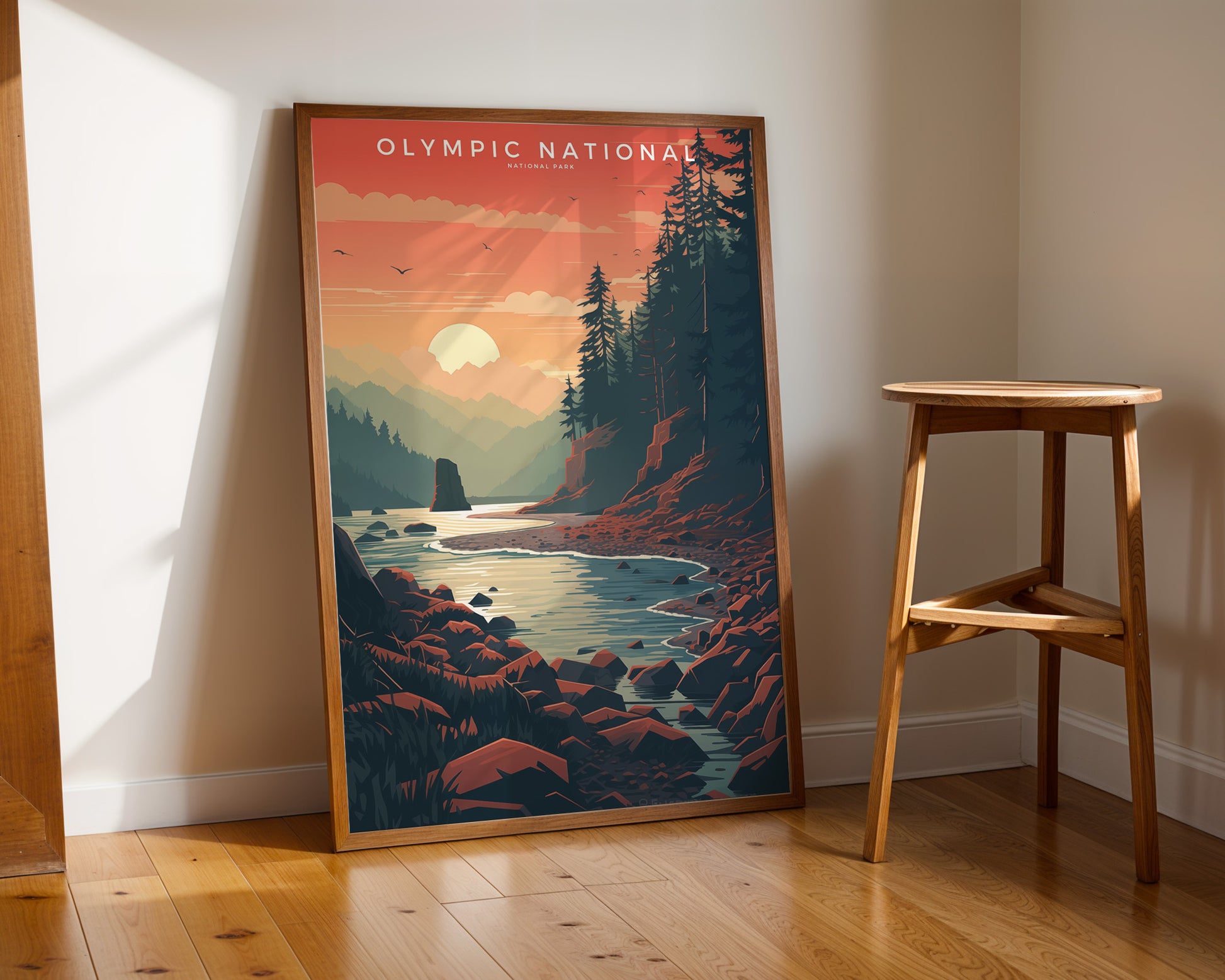 Olympic National Park Retro Poster - GroovyGrove