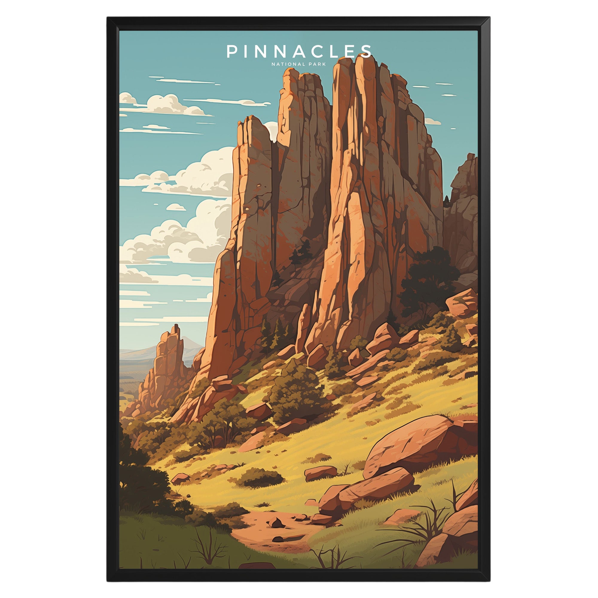 Pinnacles National Park Retro Poster - GroovyGrove