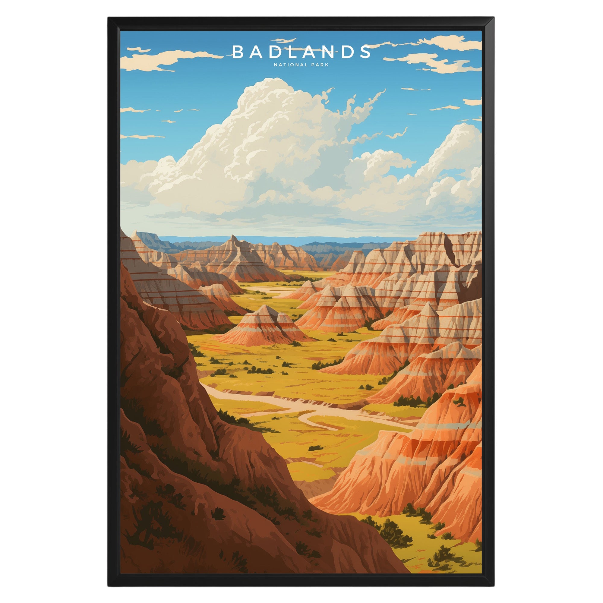 Badlands National Park Retro Poster - GroovyGrove