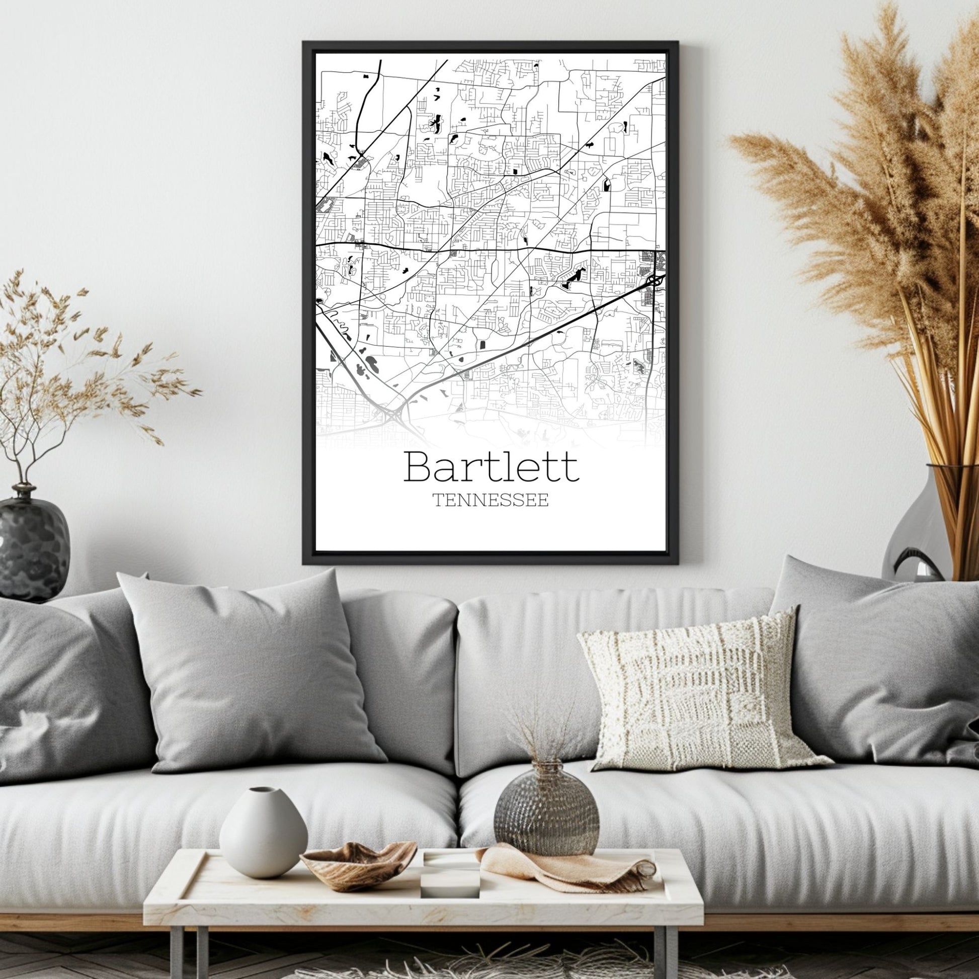 Bartlett Tennessee City Map Poster - GroovyGrove