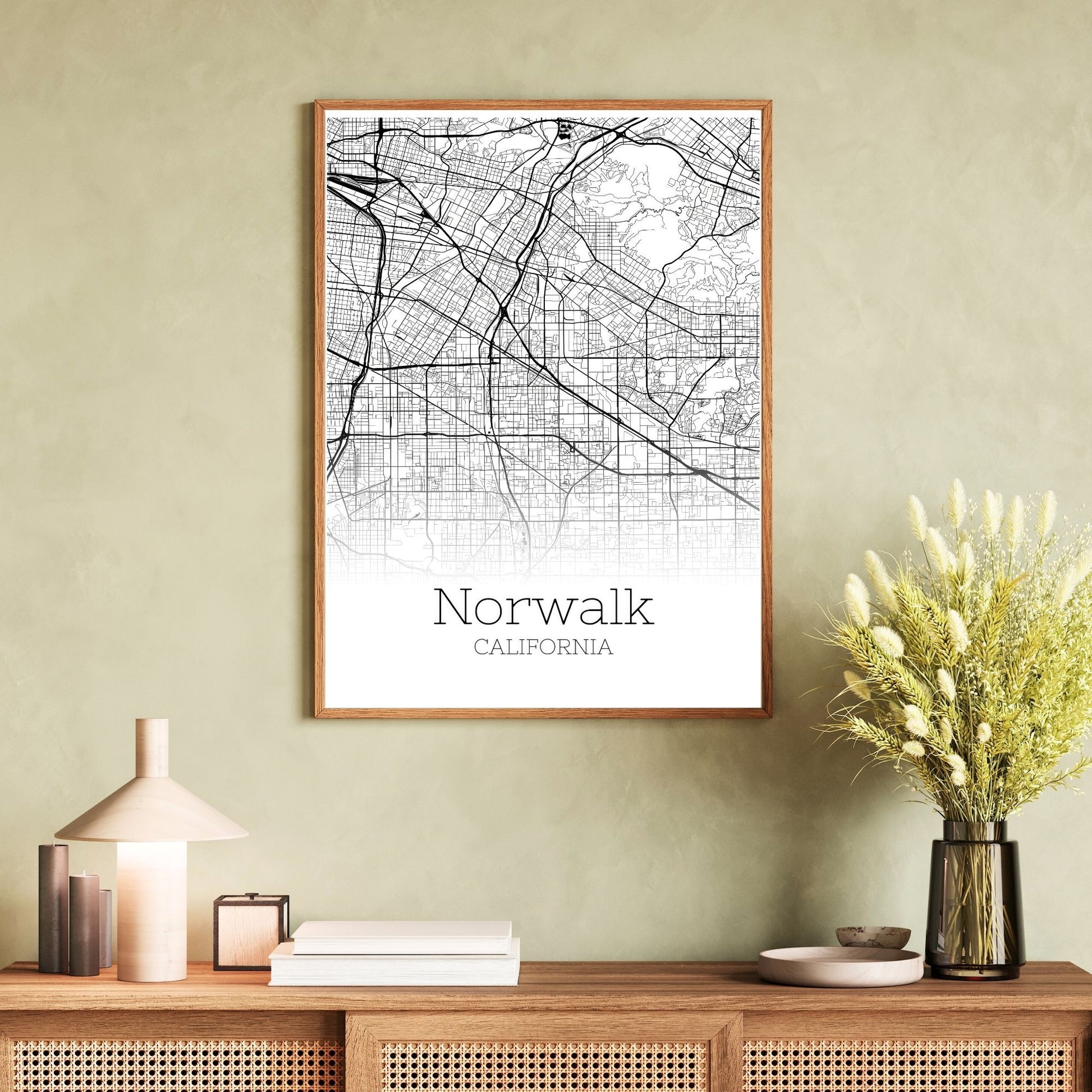 Norwalk California City Map Poster - GroovyGrove