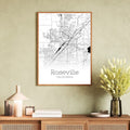 Roseville California City Map Poster - GroovyGrove