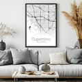 Cupertino California City Map Poster - GroovyGrove