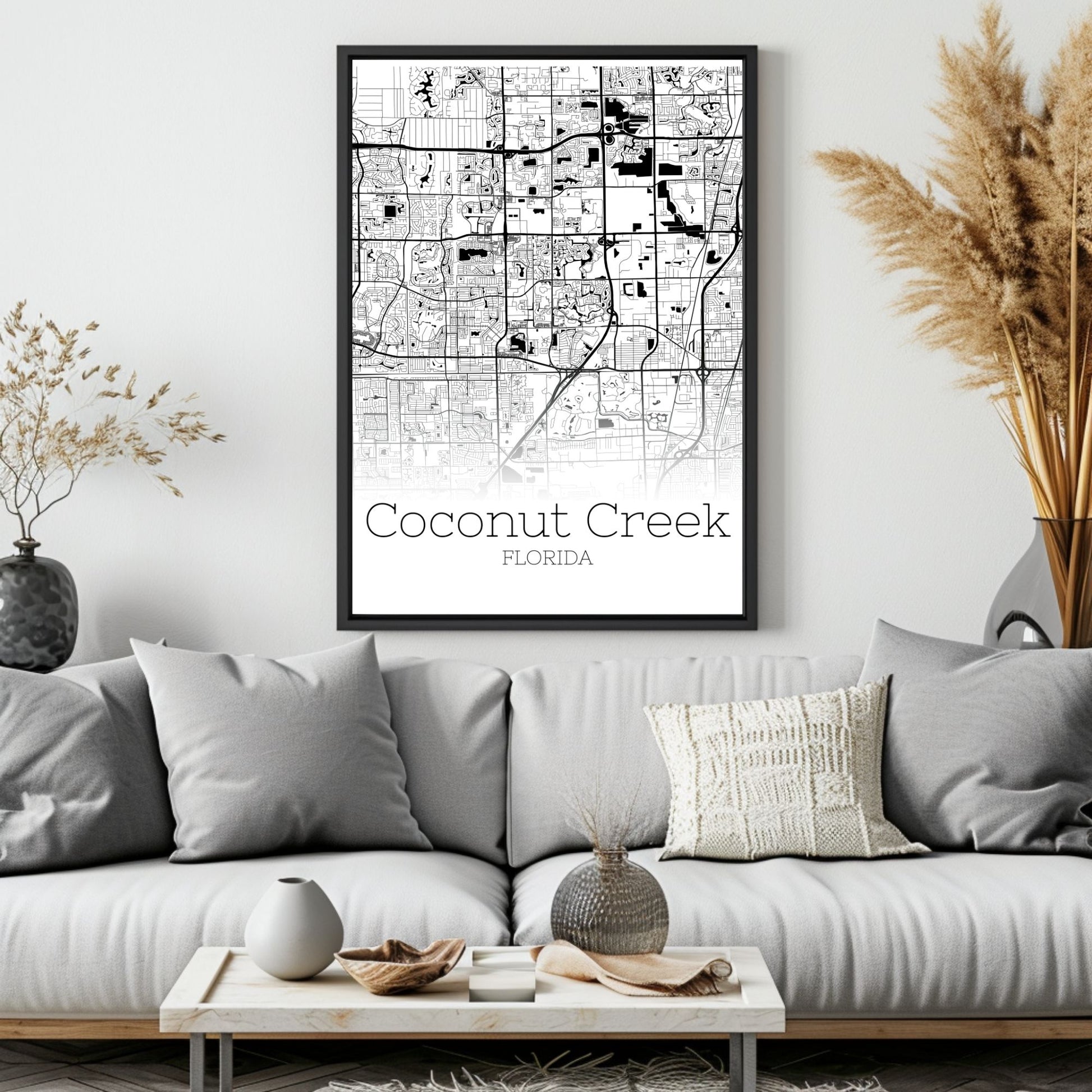 Coconut Creek Florida City Map Poster - GroovyGrove