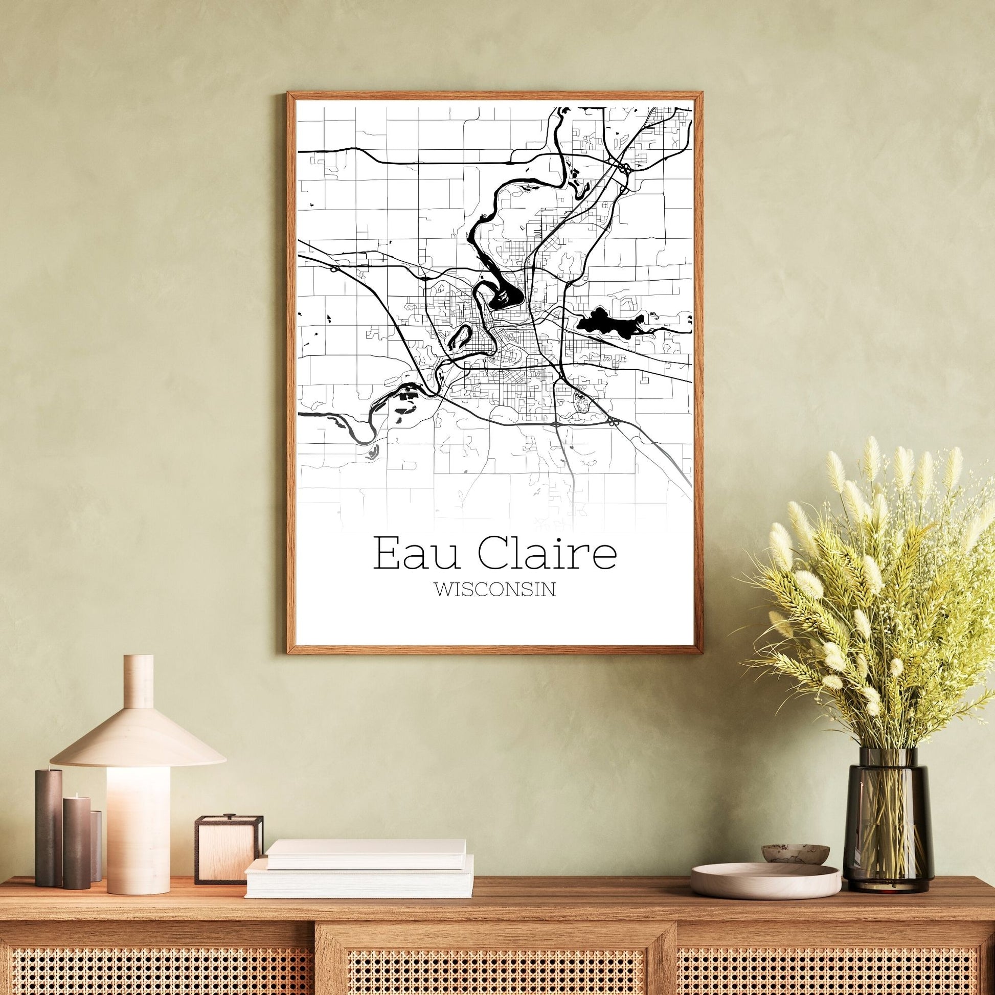 Eau Claire Wisconsin City Map Poster - GroovyGrove