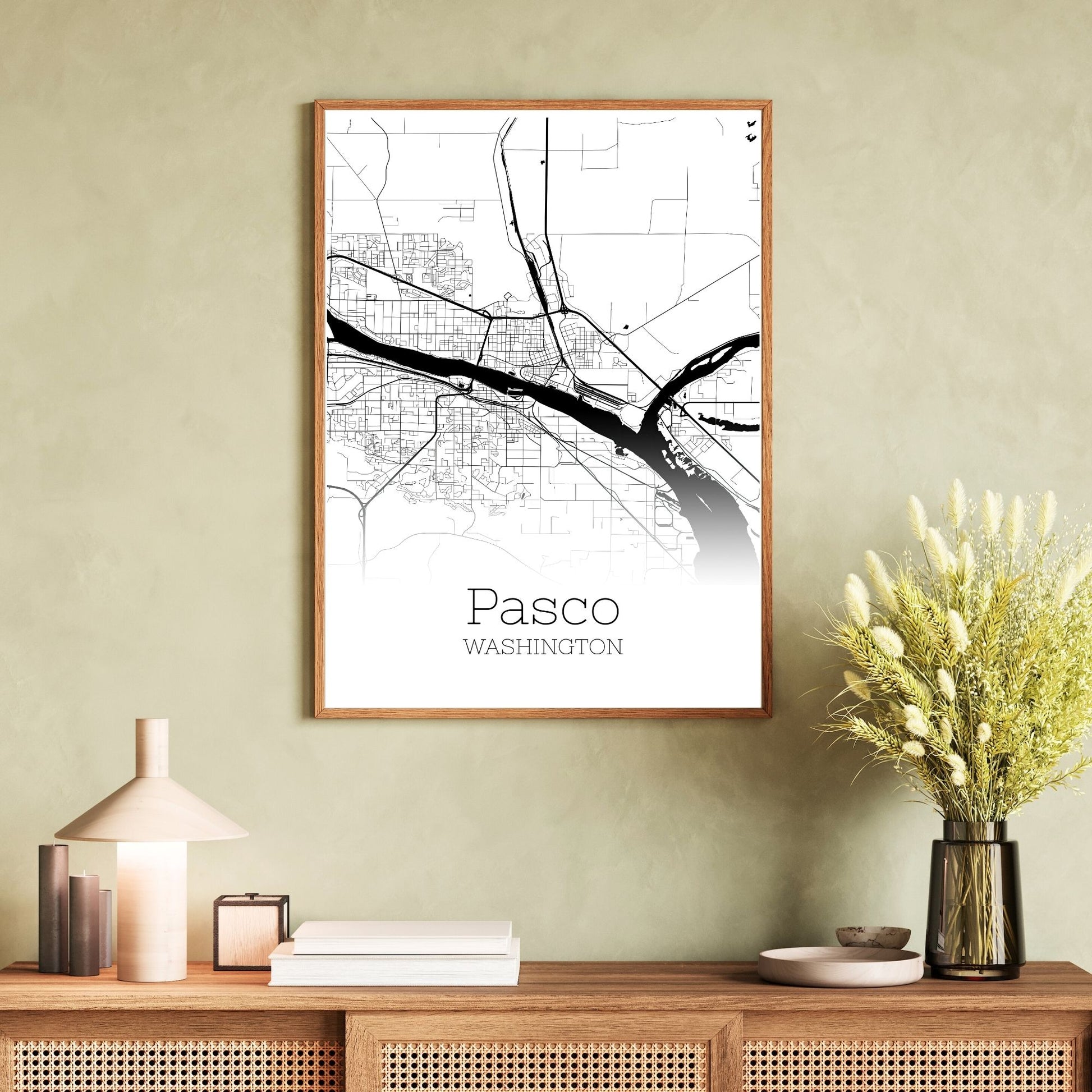 Pasco Washington City Map Poster - GroovyGrove