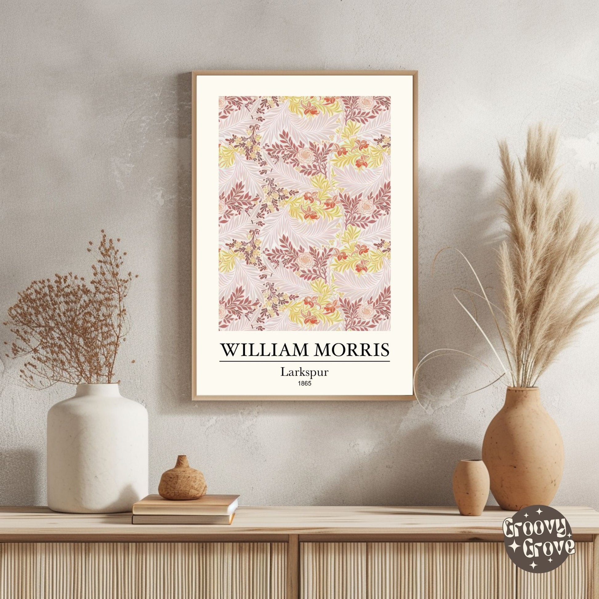 Larkspur 1865 William Morris Poster - GroovyGrove