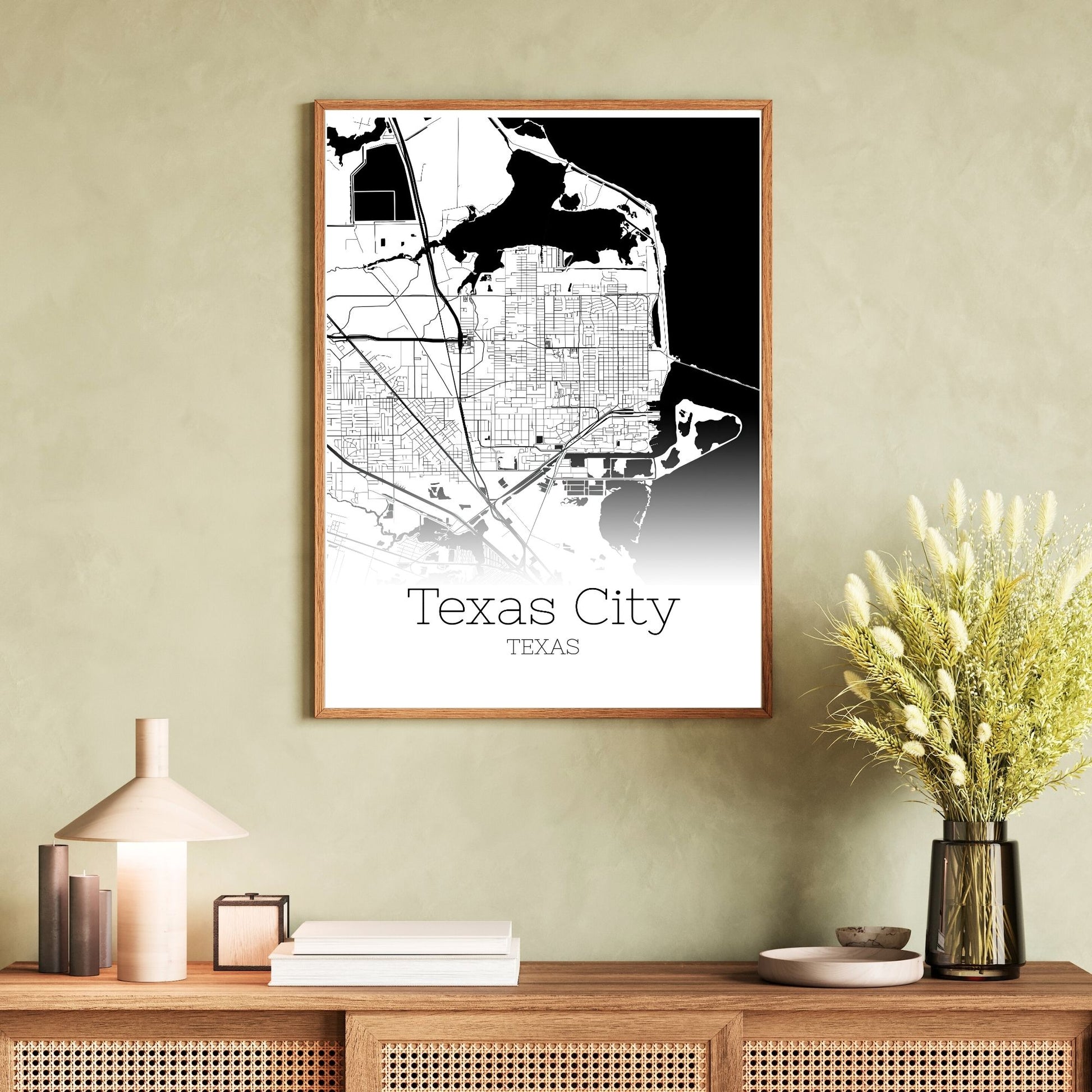 Texas City Texas Map Poster - GroovyGrove