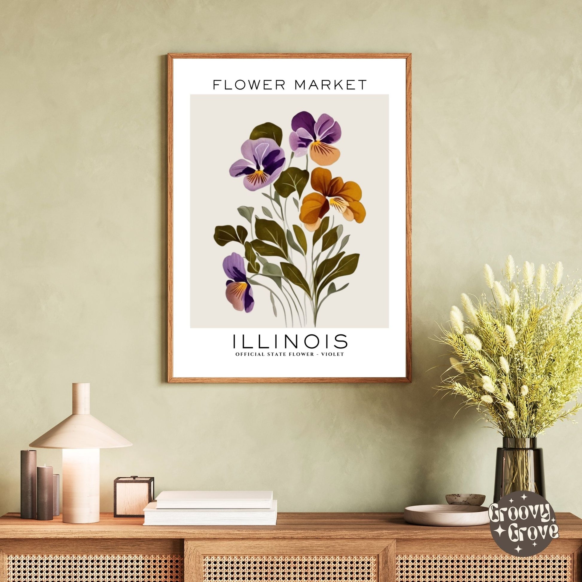 Illinois Flower Market Poster - GroovyGrove