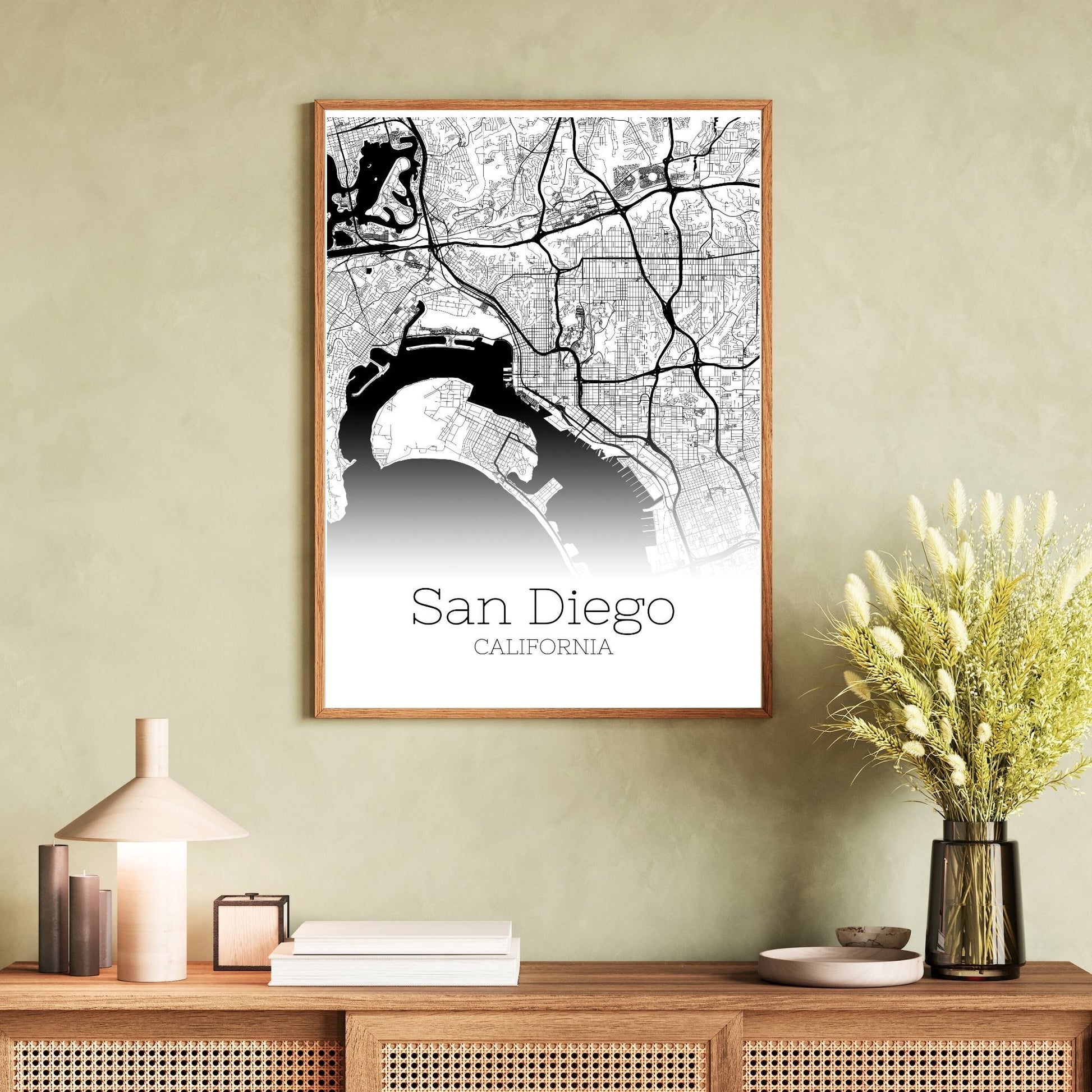 San Diego California City Map Poster - GroovyGrove