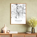 Monroe Louisiana City Map Poster - GroovyGrove