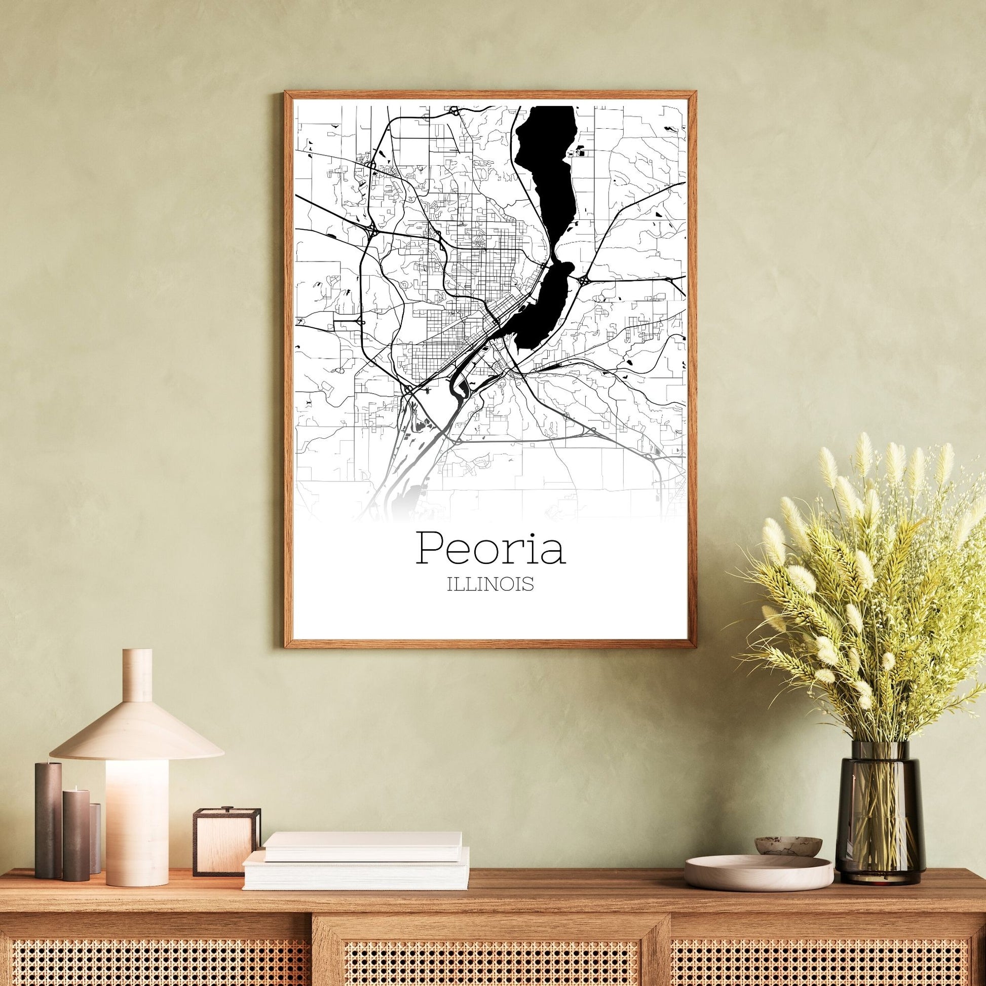 Peoria Illinois City Map Poster - GroovyGrove