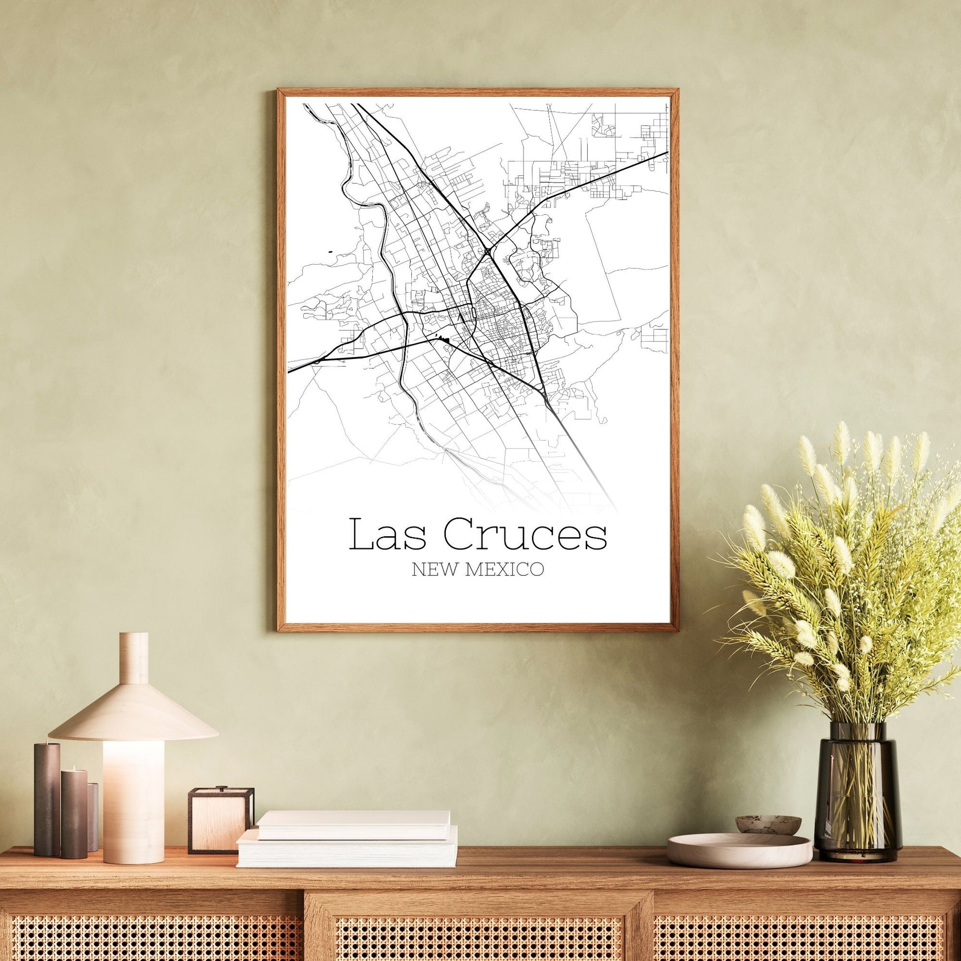 Las Cruces New Mexico City Map Poster - GroovyGrove