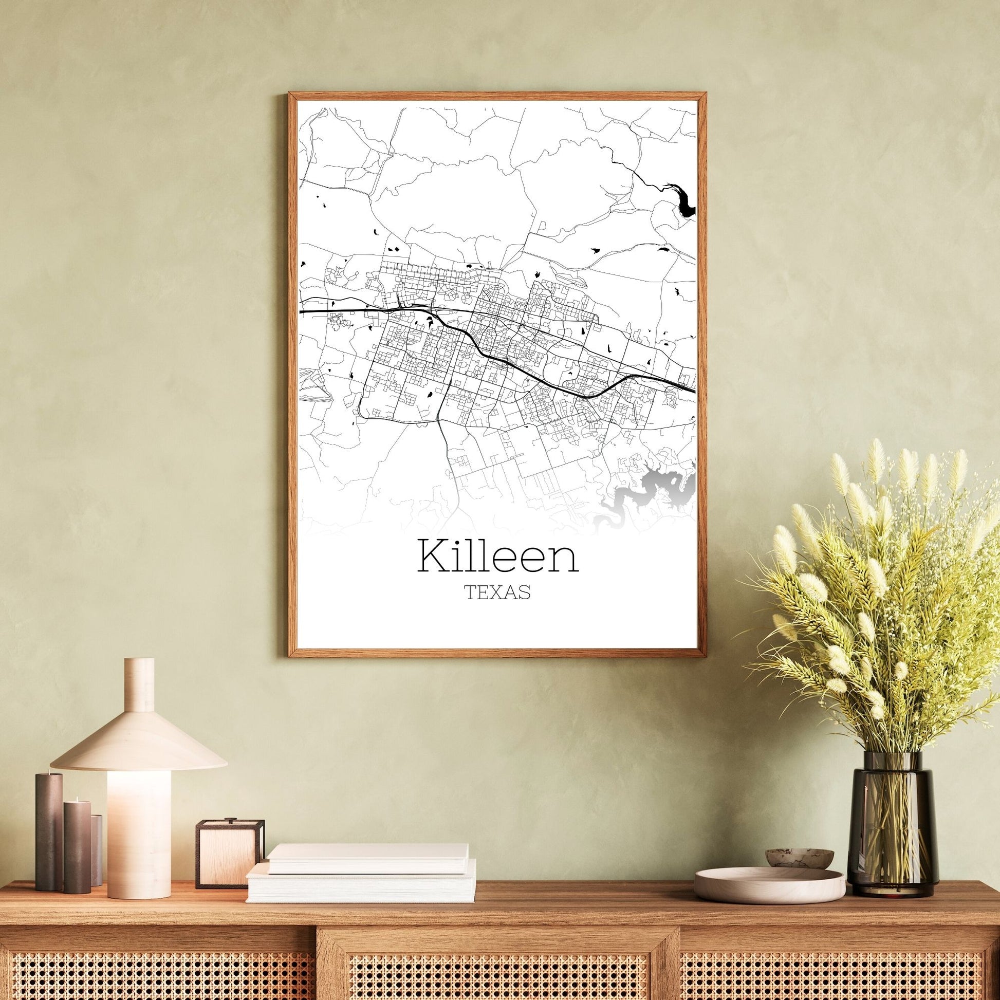 Killeen Texas City Map Poster - GroovyGrove