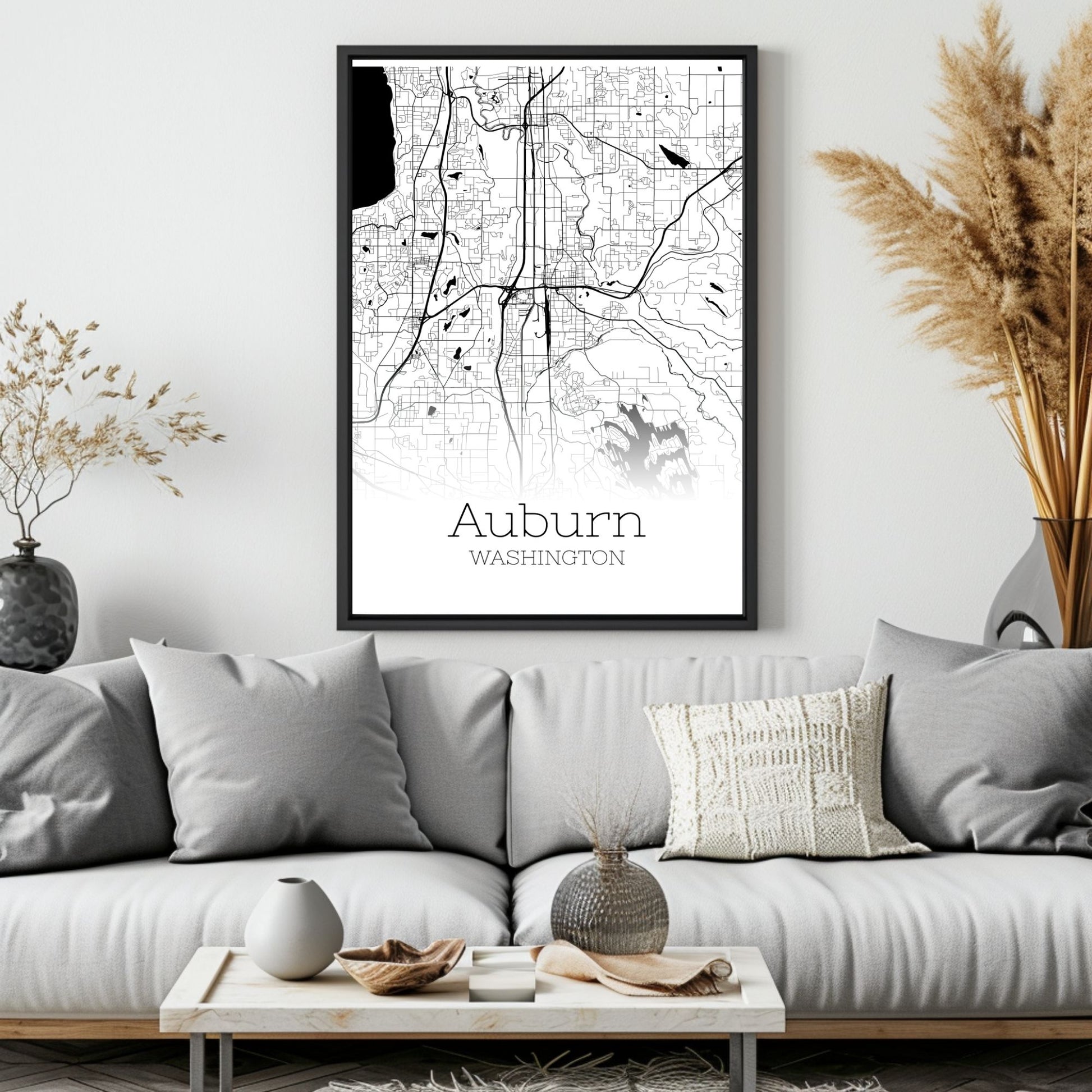 Auburn Washington City Map Poster - GroovyGrove