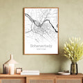 Schenectady New York City Map Poster - GroovyGrove