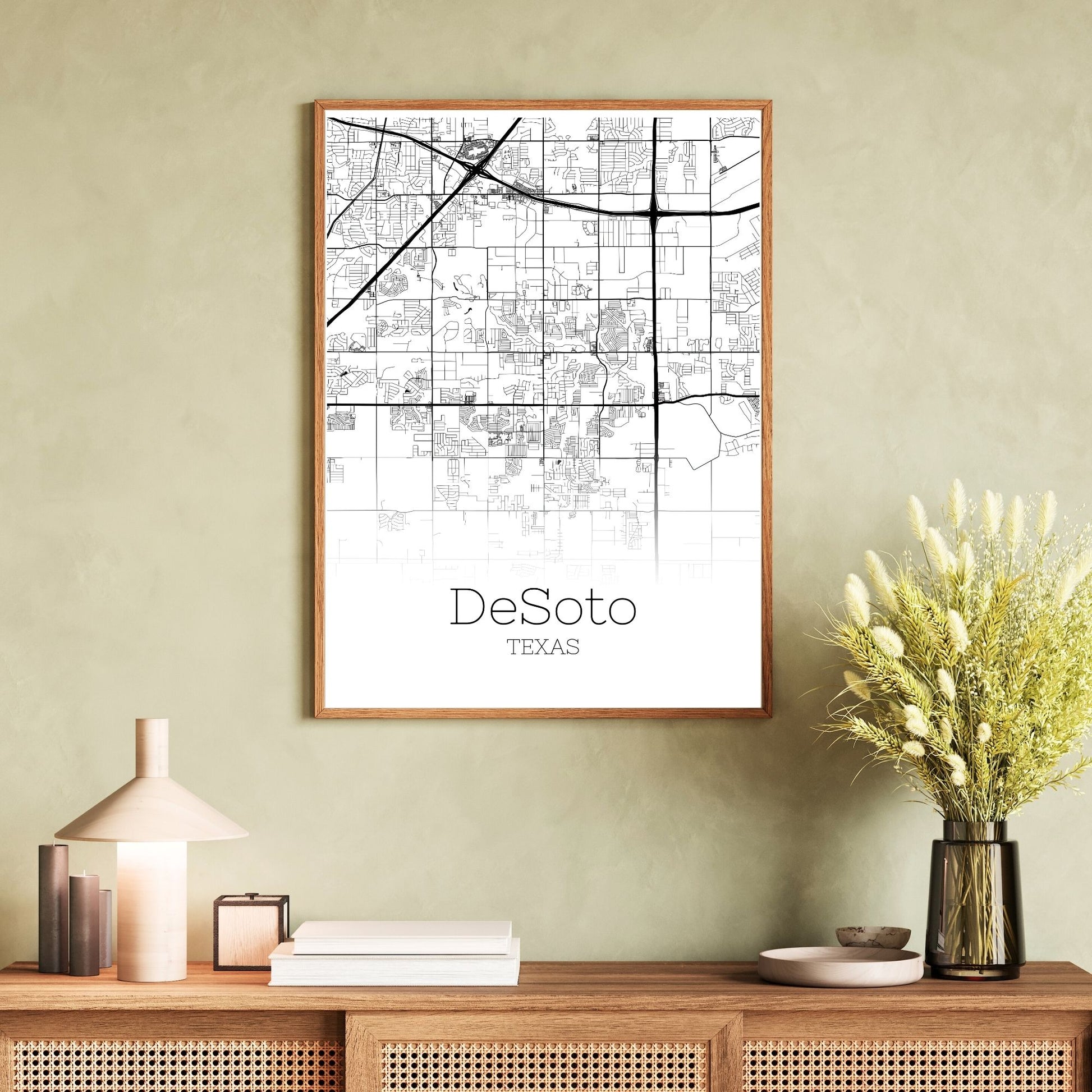 DeSoto Texas City Map Poster - GroovyGrove