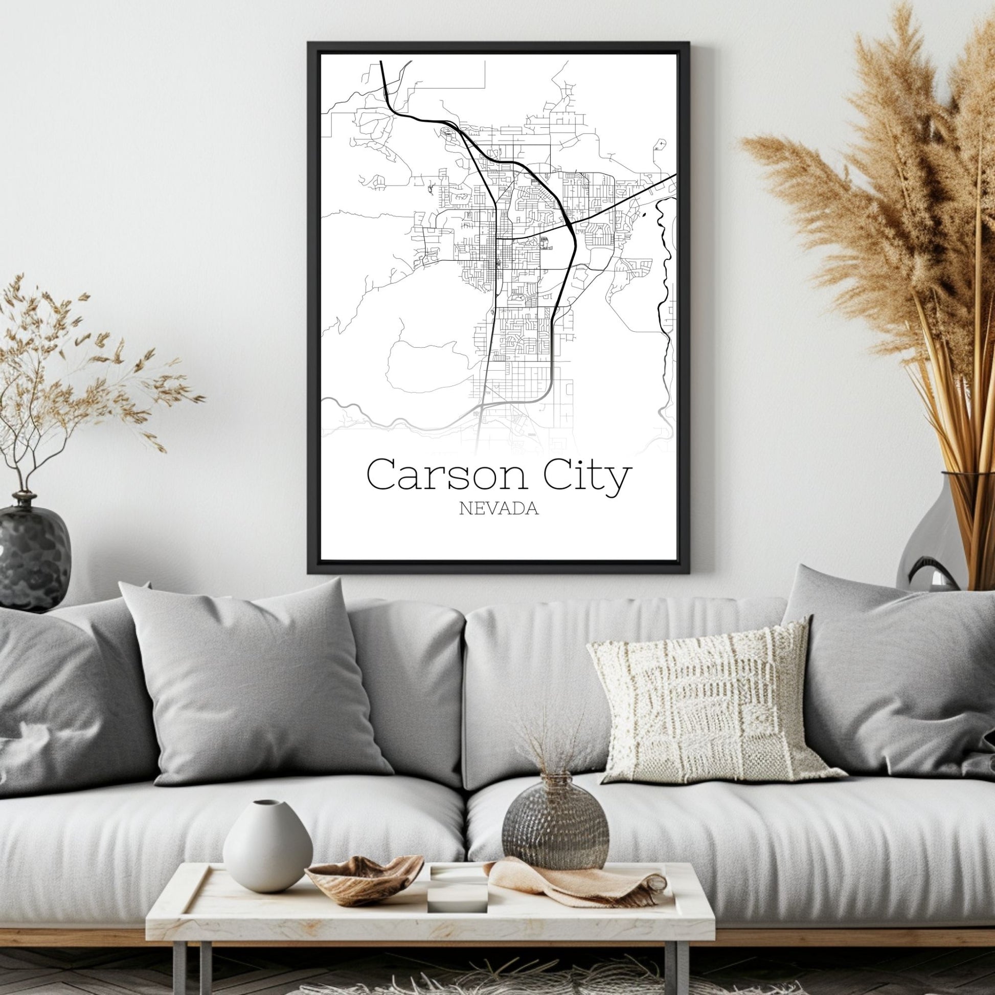 Carson City Nevada Map Poster - GroovyGrove