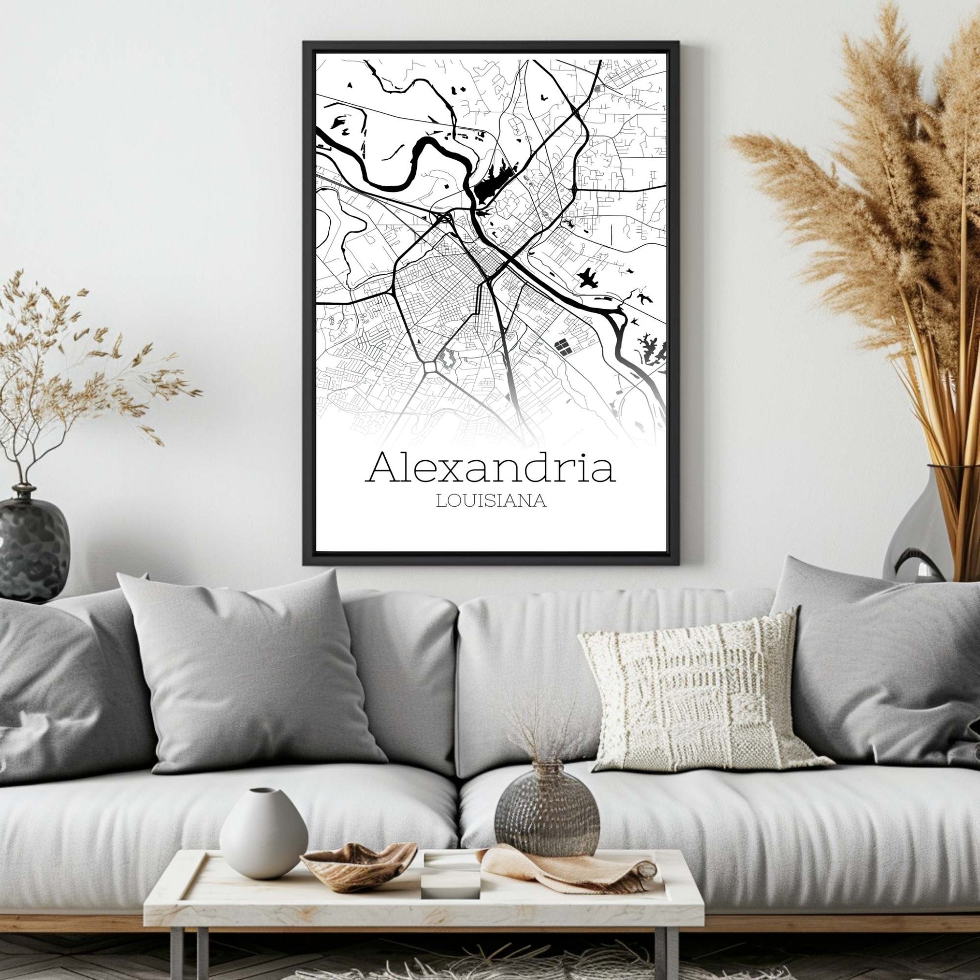 Alexandria Louisiana City Map Poster - GroovyGrove