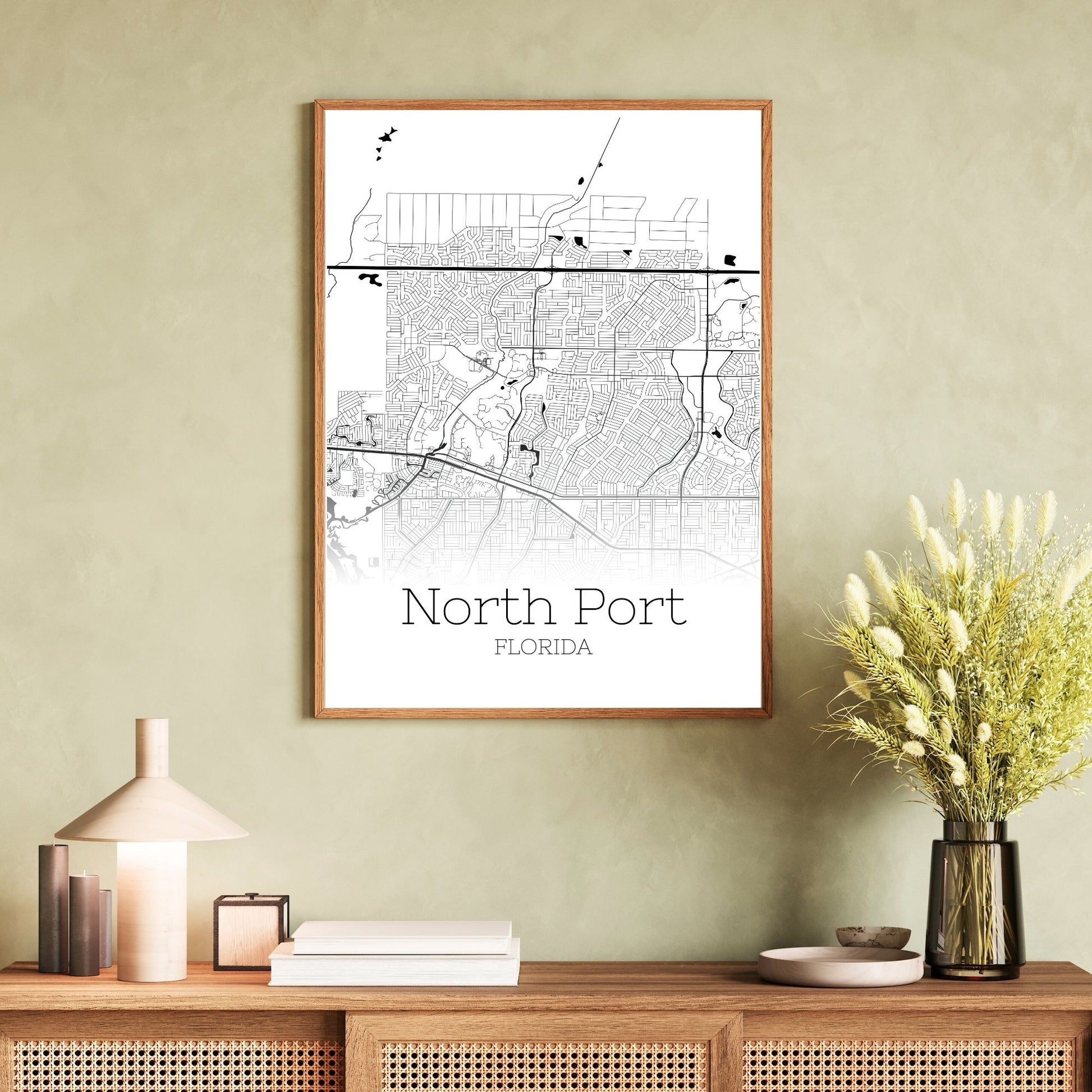 North Port Florida City Map Poster - GroovyGrove