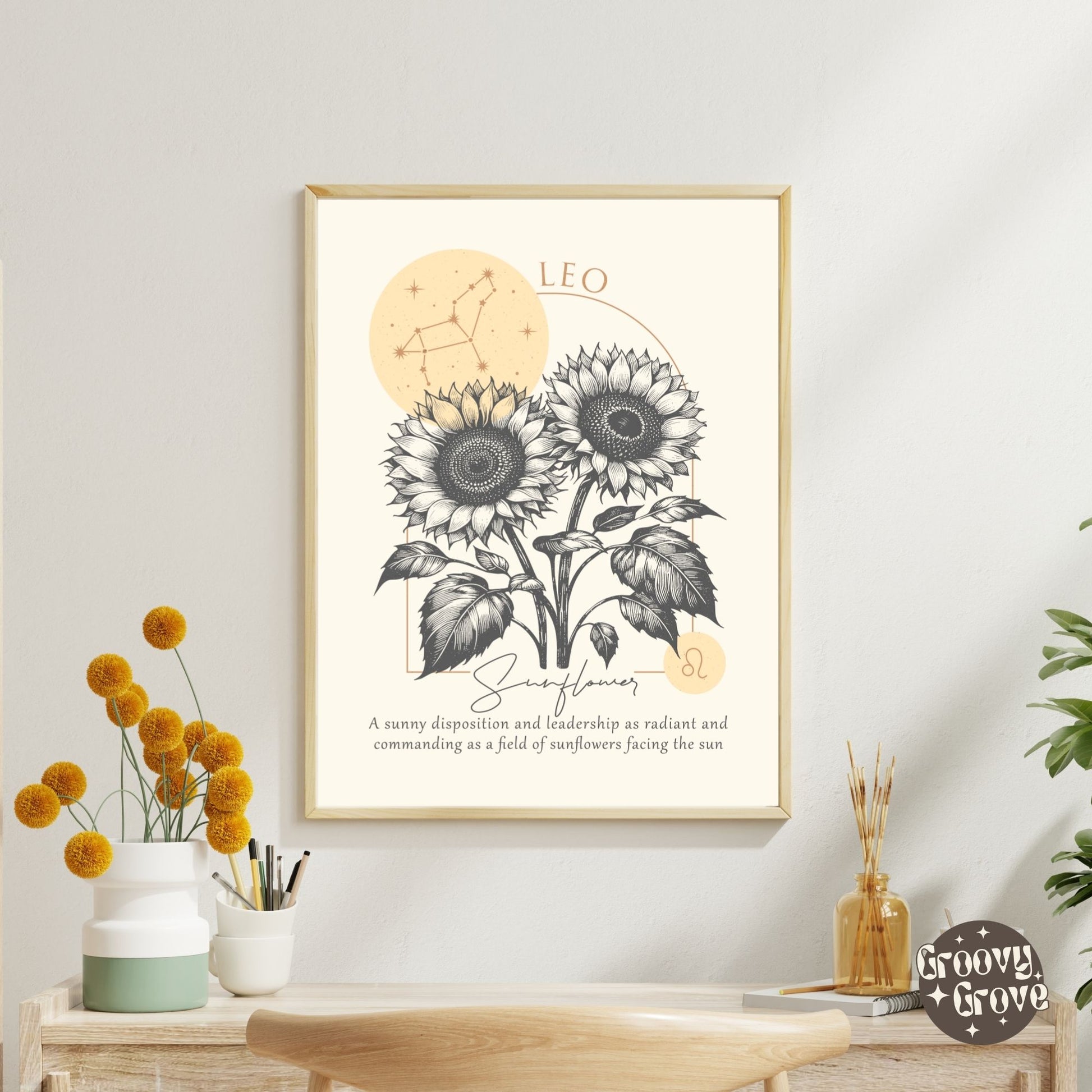 Leo Zodiac Sign Poster - GroovyGrove