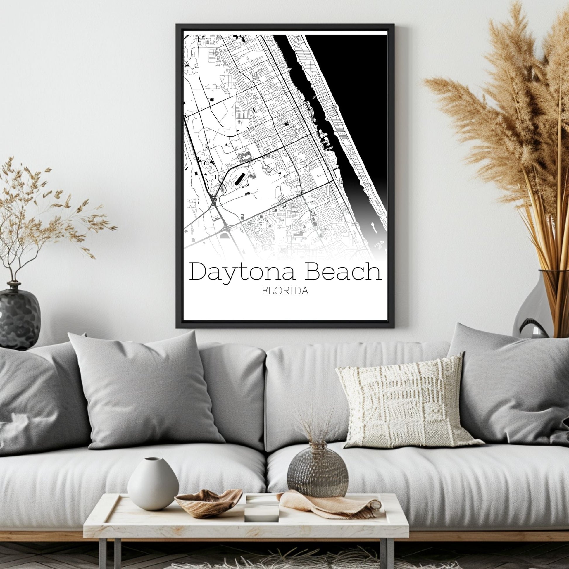 Daytona Beach Florida City Map Poster - GroovyGrove