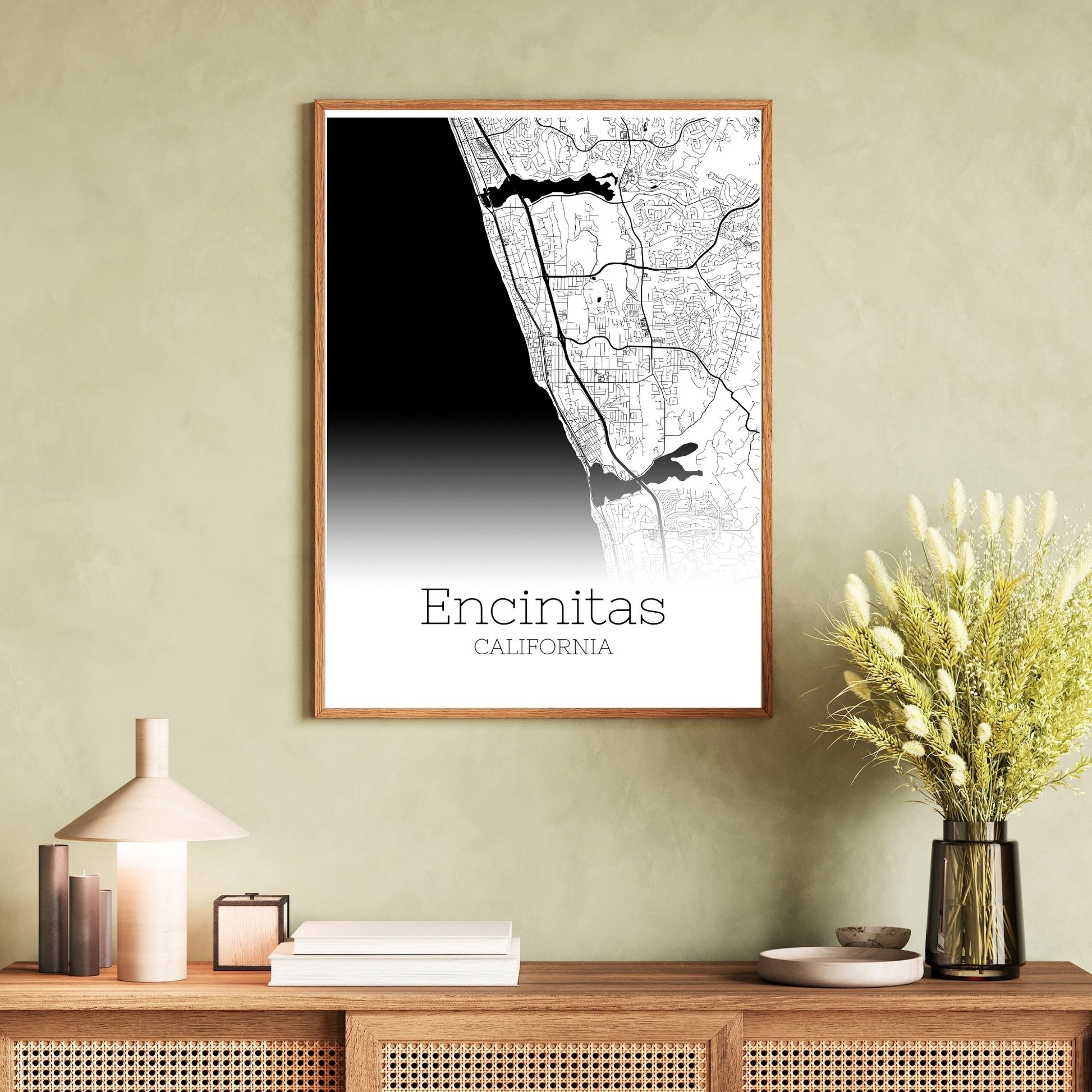 Encinitas California City Map Poster - GroovyGrove