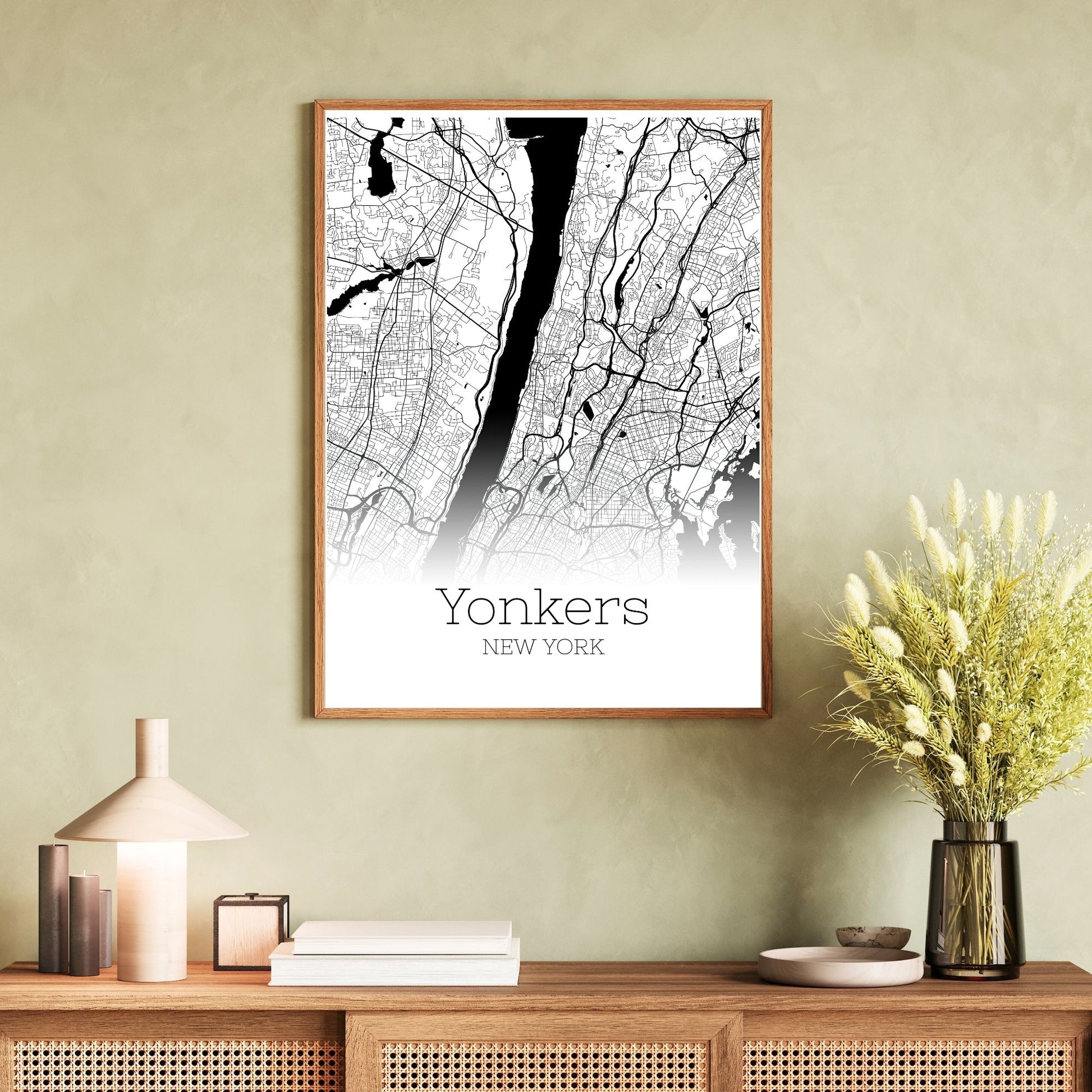 Yonkers New York City Map Poster - GroovyGrove