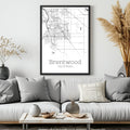 Brentwood California City Map Poster - GroovyGrove